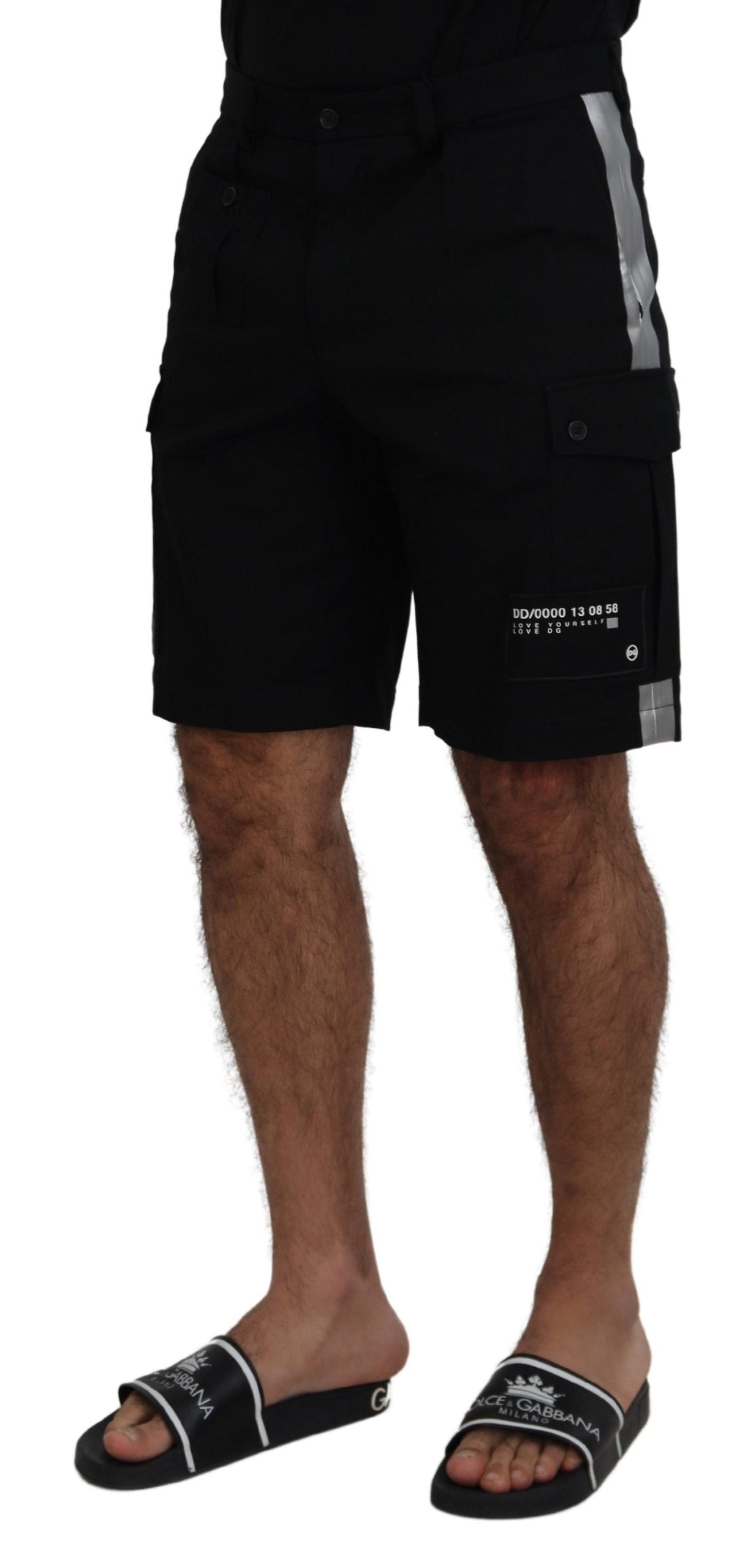 Dolce & Gabbana Black Bermuda Cargo Casual Shorts-2