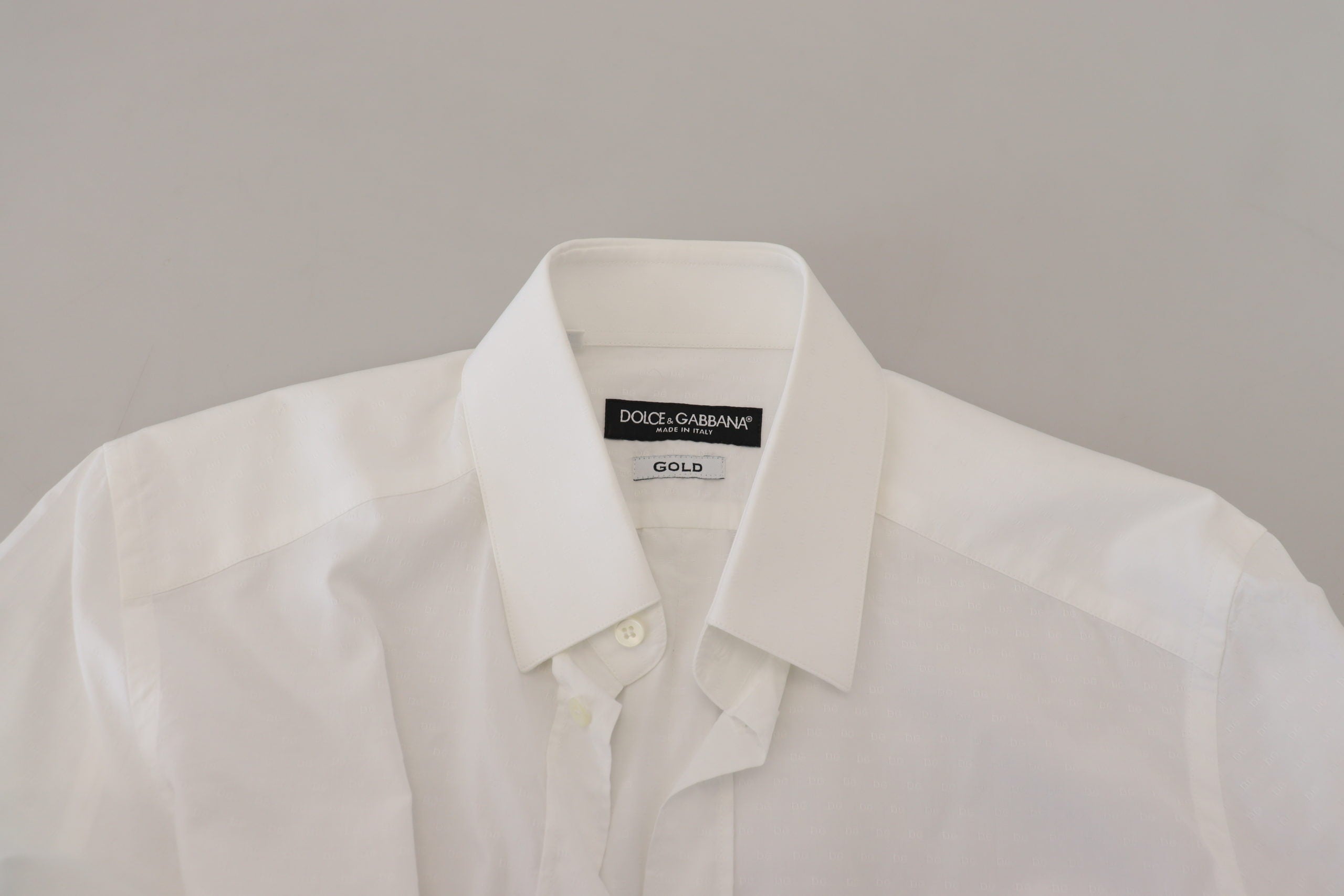 Dolce & Gabbana Weißes Baumwollhemd Slim Fit Formal Dress GOLD-5
