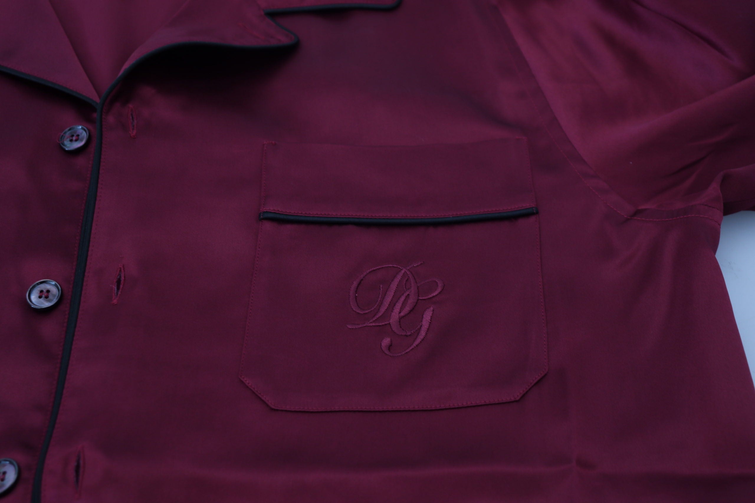 Dolce & Gabbana Red Silk Lounge Top Pyjama Shirt-6