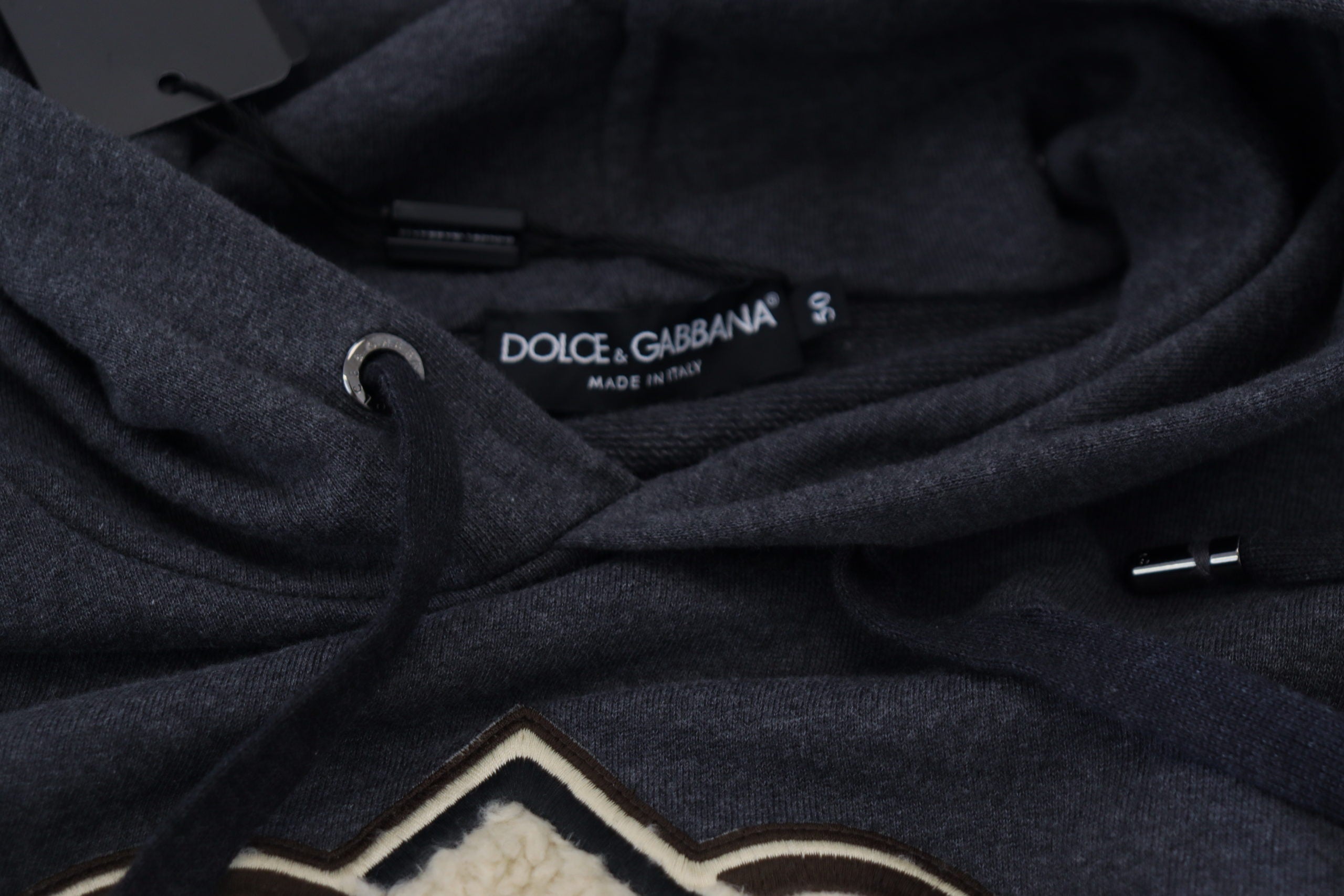 Dolce & Gabbana Grey Logo Cotton Hooded Sweatshirt-7