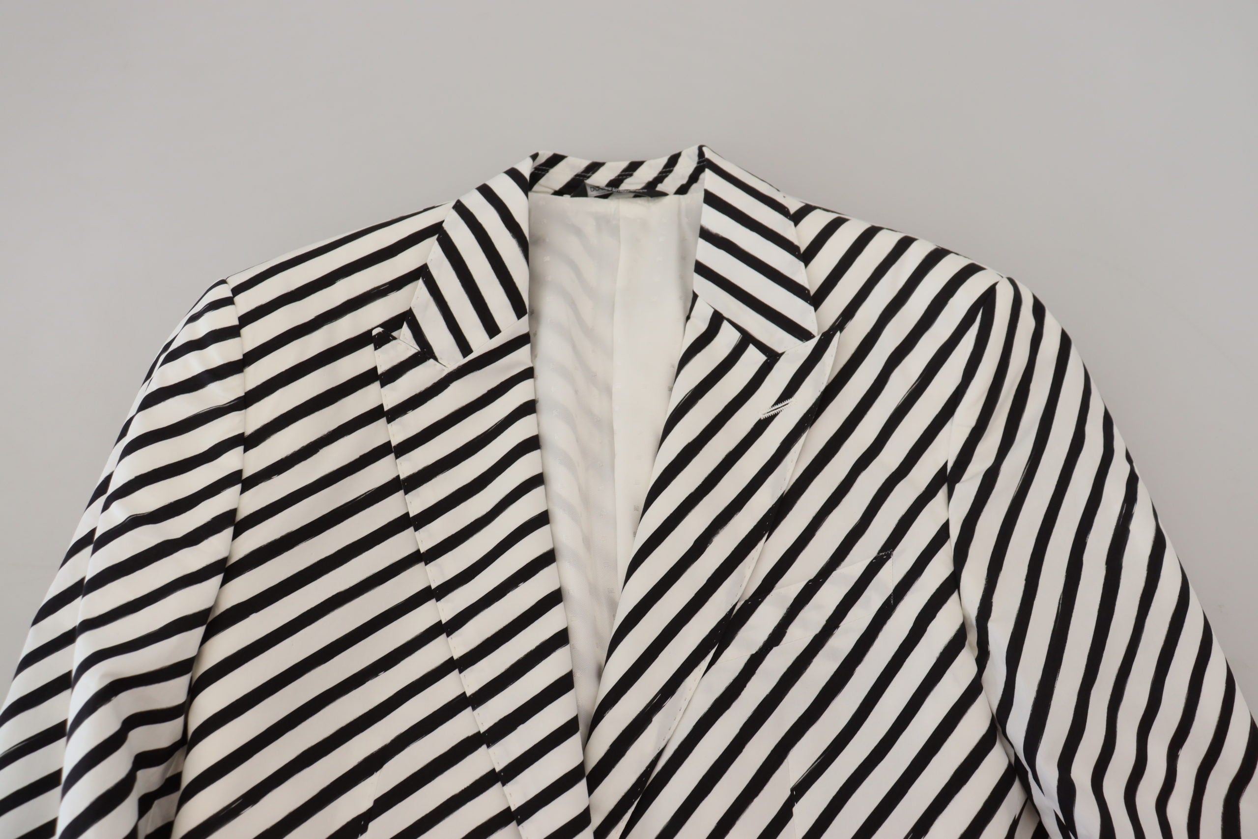 Chaqueta Blazer de corte entallado de rayas blancas y negras de Dolce & Gabbana-7