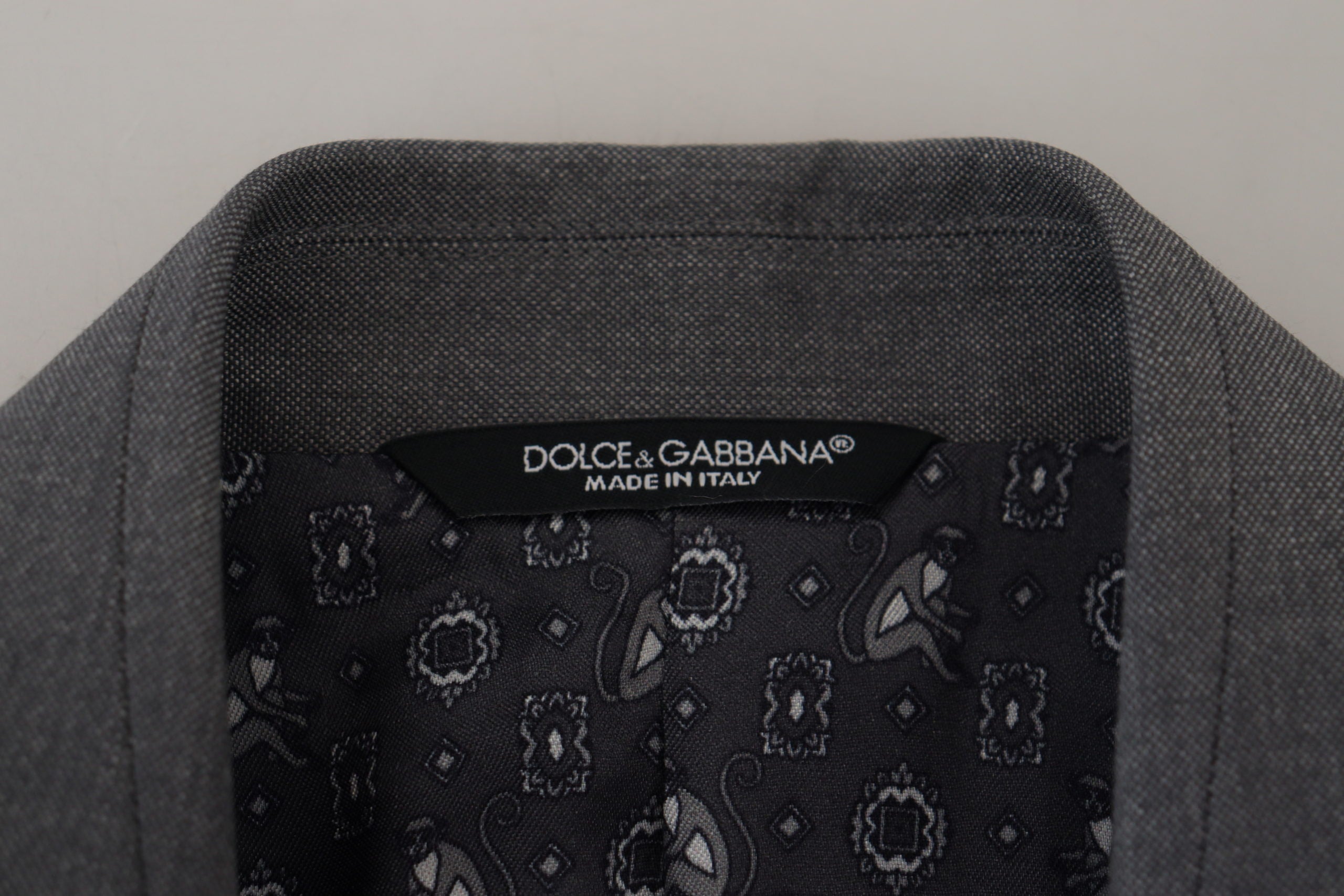 Dolce & Gabbana Grey Wool Silk Slim Fit Jacket Blazer-8