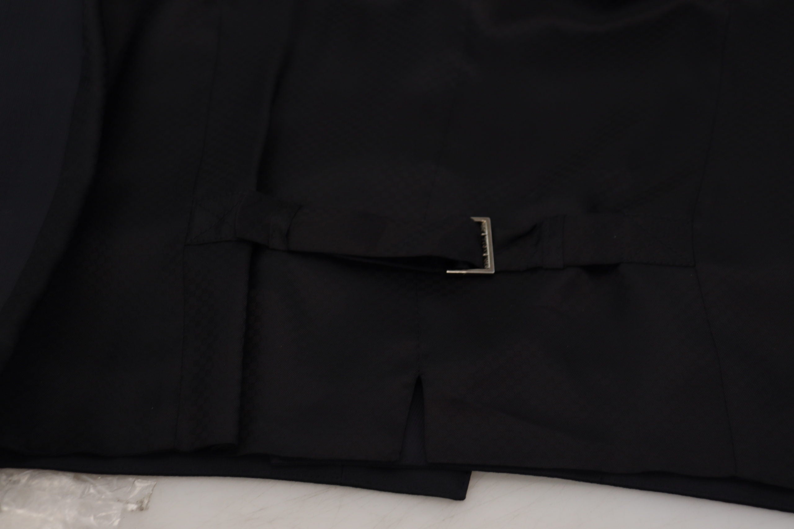 Dolce & Gabbana Black Stretch Wool Vest Formal Vest-8