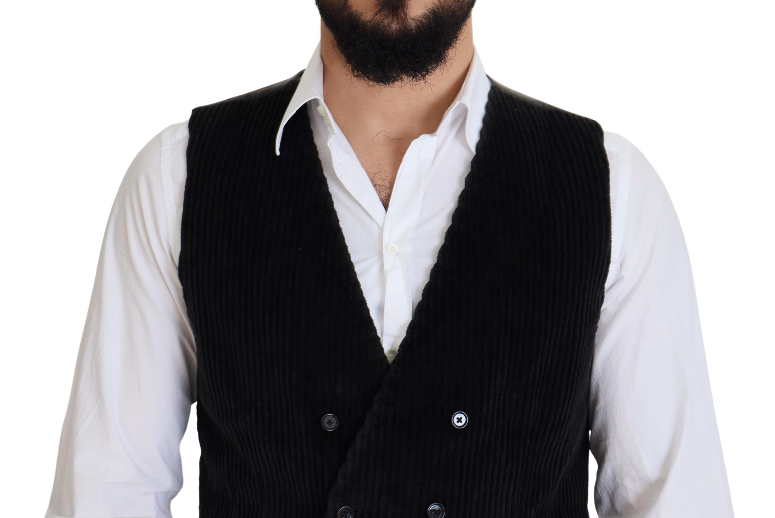 Dolce & Gabbana Black double-breasted cotton vest-4