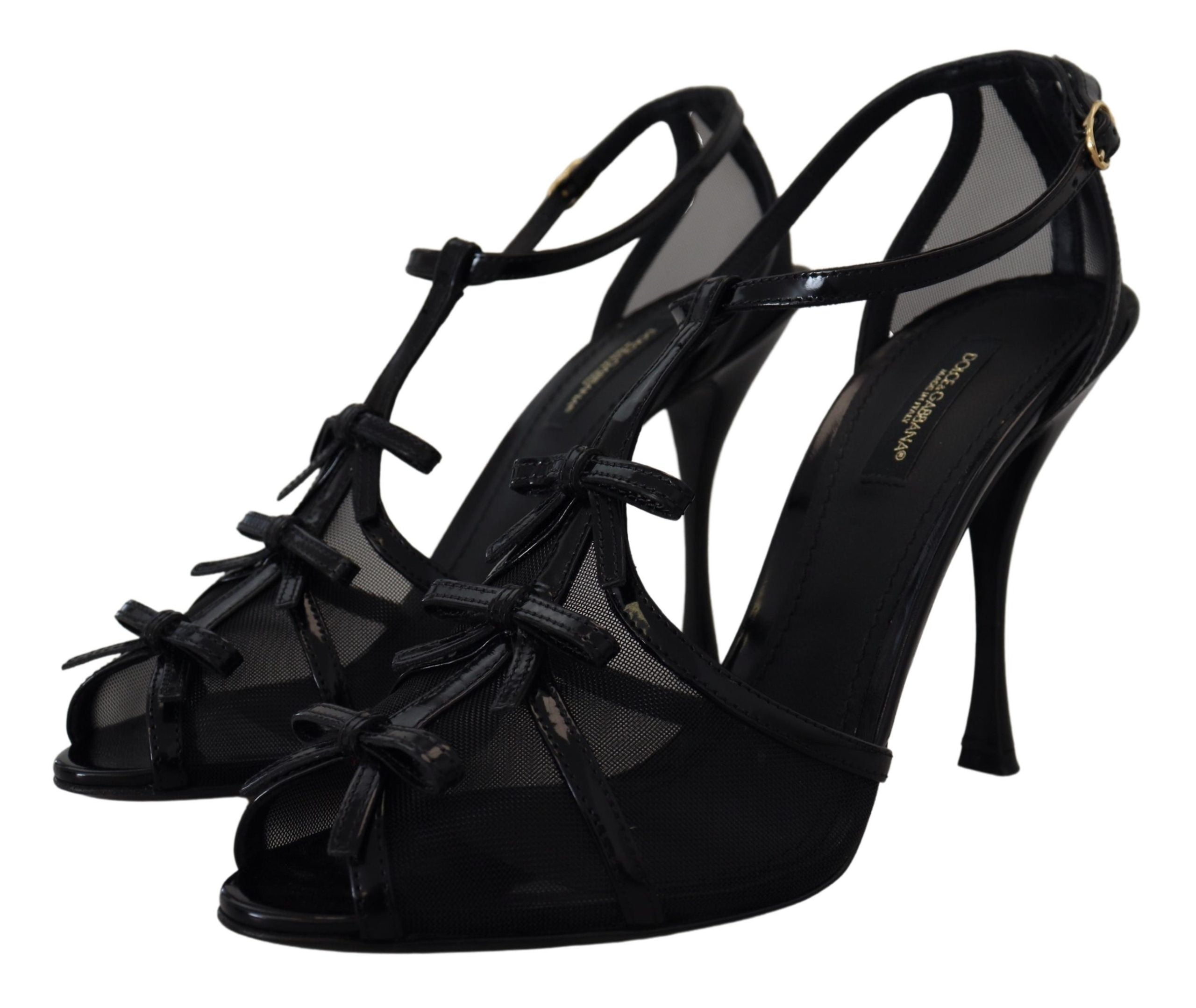 Dolce & Gabbana Schwarz Stiletto High Heels Sandalen Schuhe-3