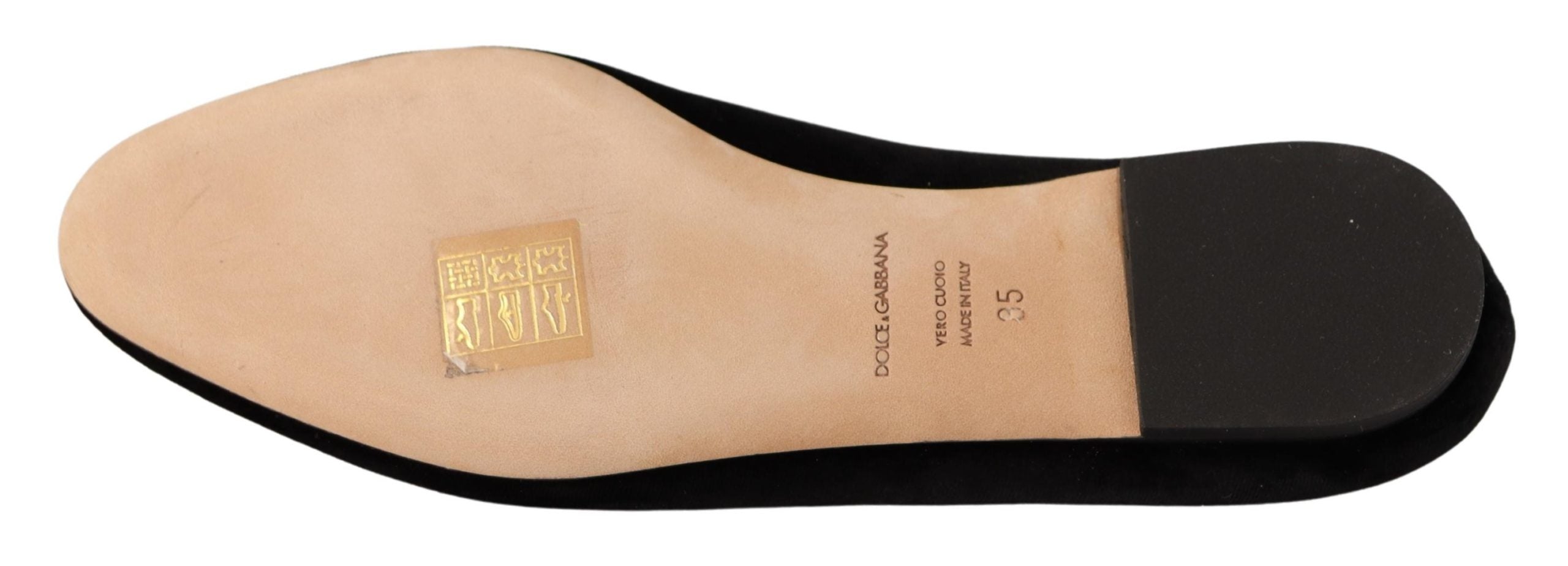 Dolce & Gabbana Black DG Sacred Heart Patch Slip On Flat Shoes-6