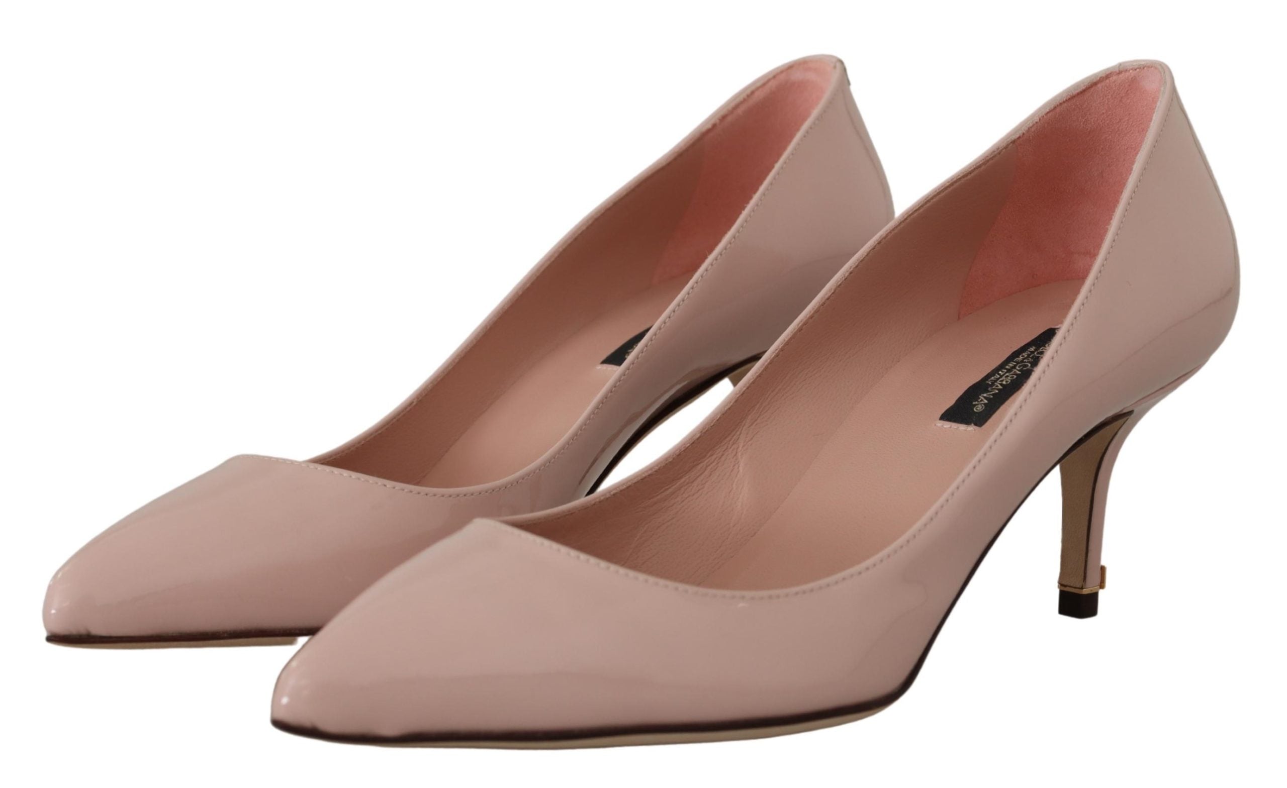 Zapatos de tacón bajo con charol rosa de Dolce & Gabbana-3