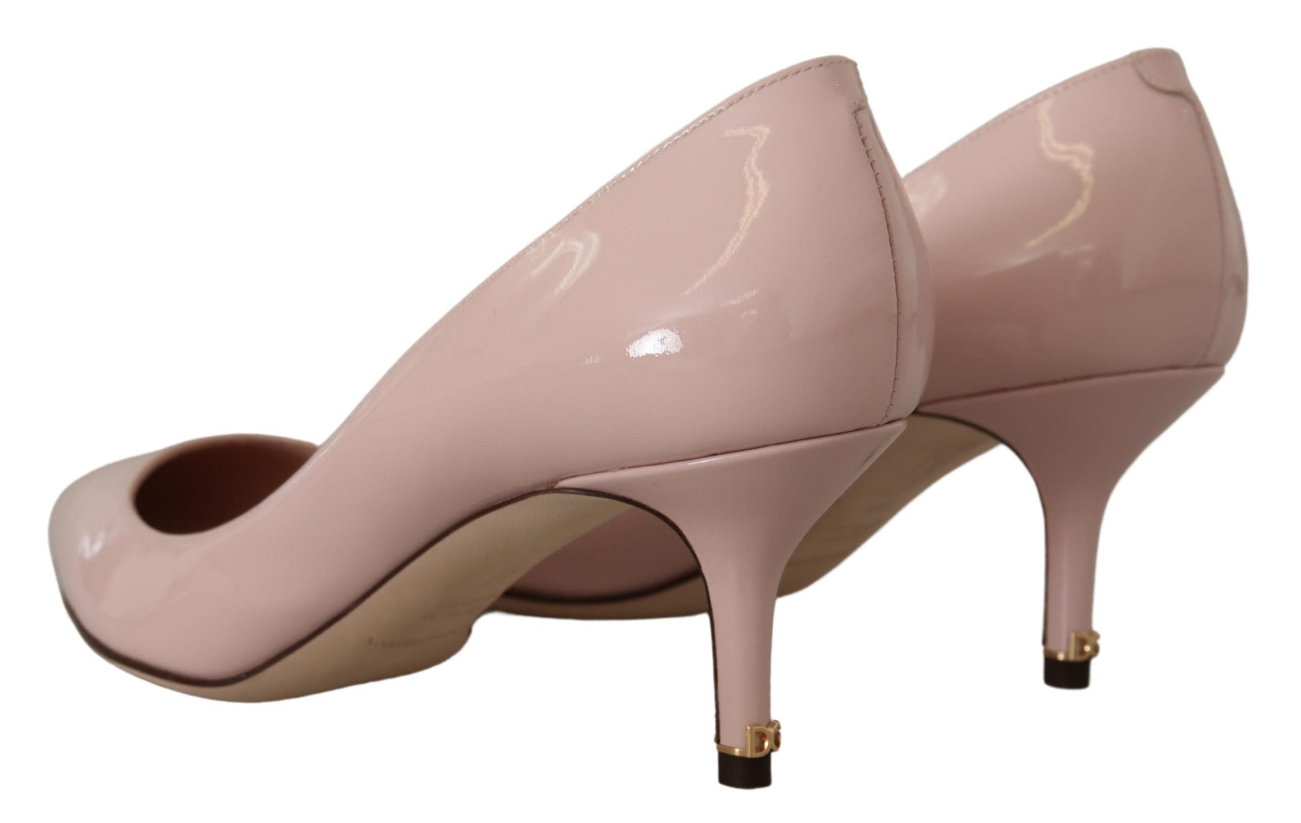 Zapatos de tacón bajo con charol rosa de Dolce & Gabbana-4