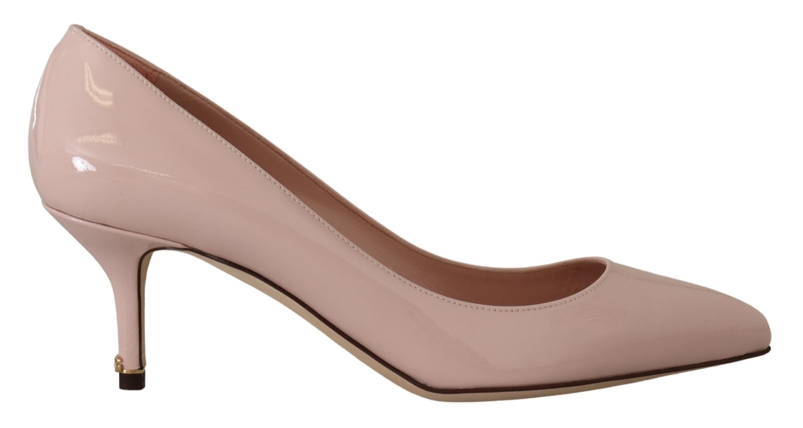 Zapatos de tacón bajo con charol rosa de Dolce & Gabbana-1