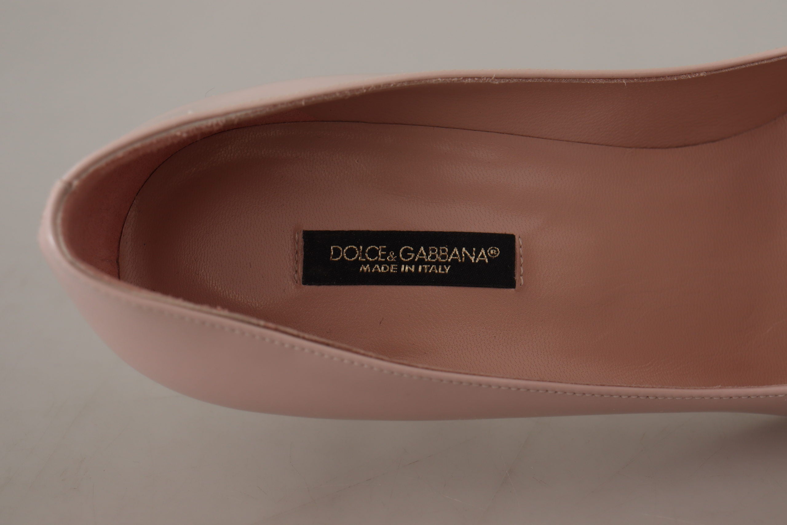 Zapatos de tacón bajo con charol rosa de Dolce & Gabbana-7