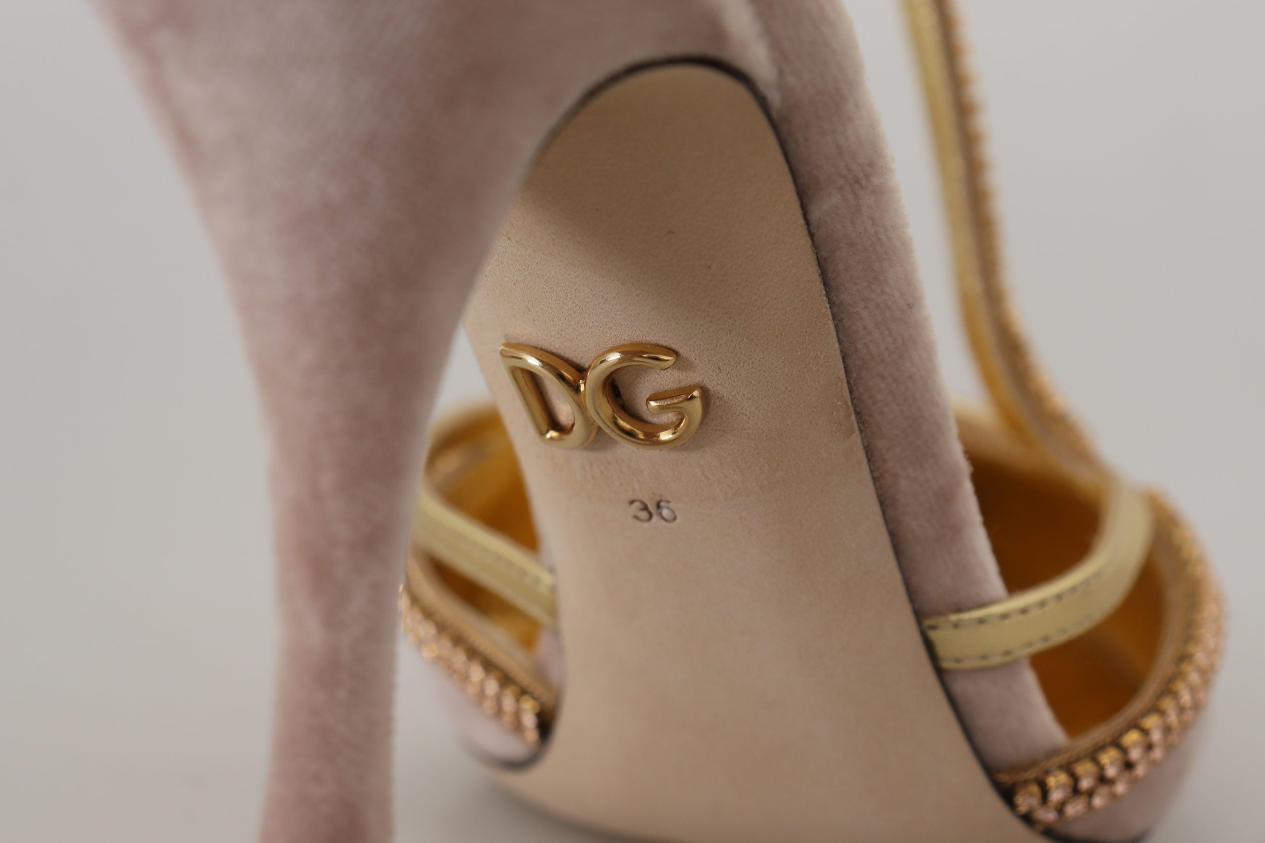 Dolce & Gabbana Pink Crystal T-strap Heels Pumps Shoes-7