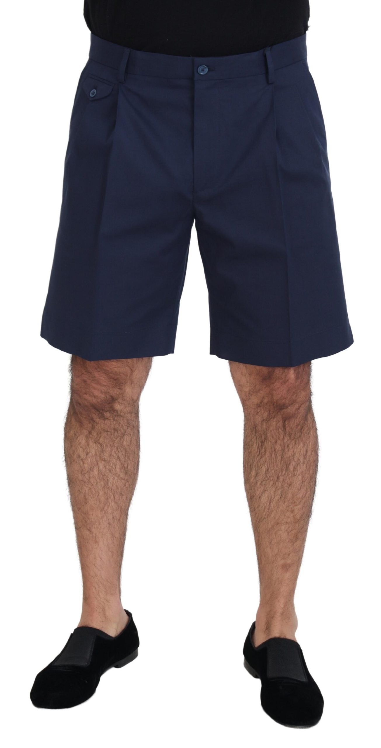 Dolce & Gabbana Blue Chinos Cotton Stretch Casual Shorts-1