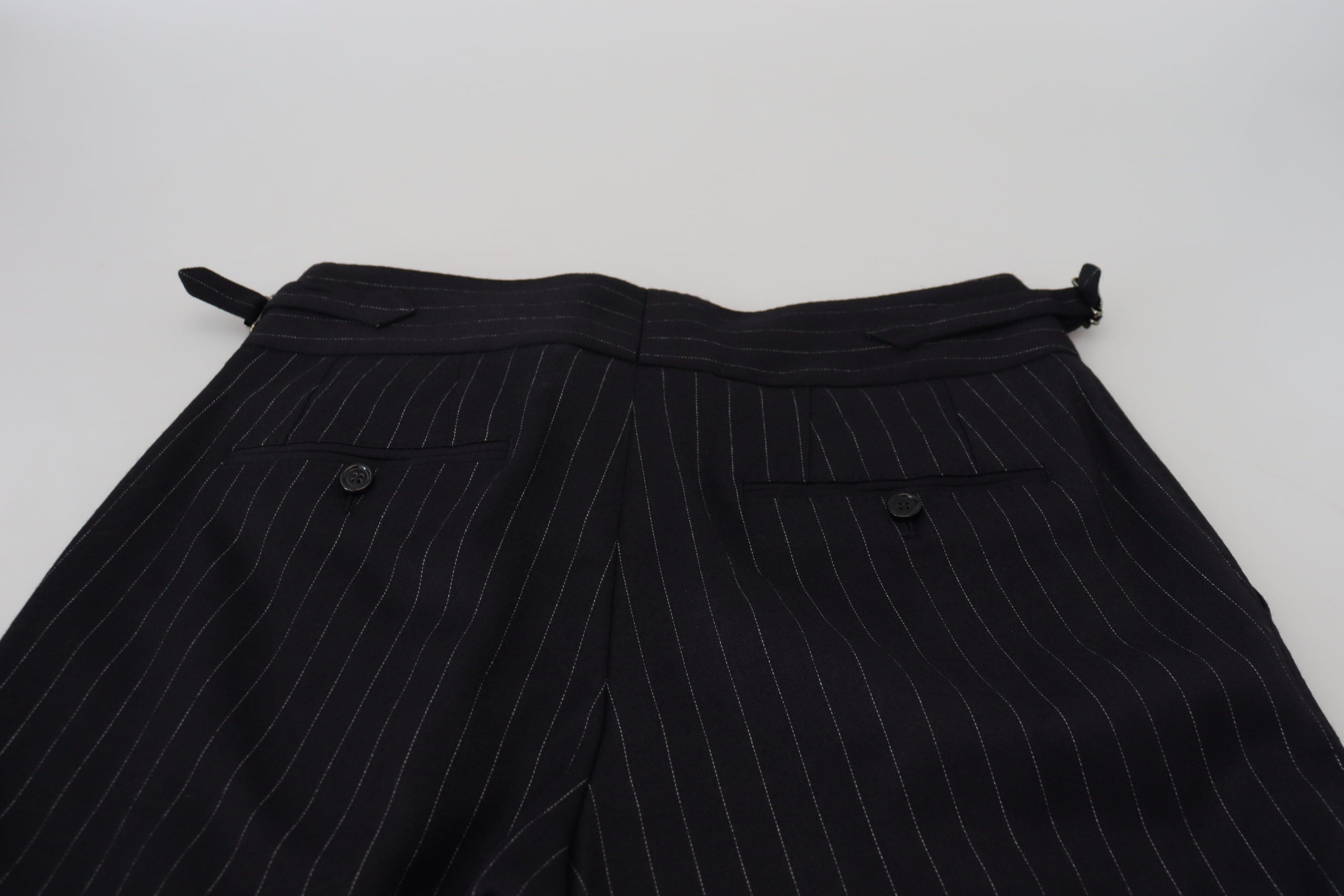 Dolce & Gabbana Gestreifte Chino-Hose aus schwarzer Wolle-6