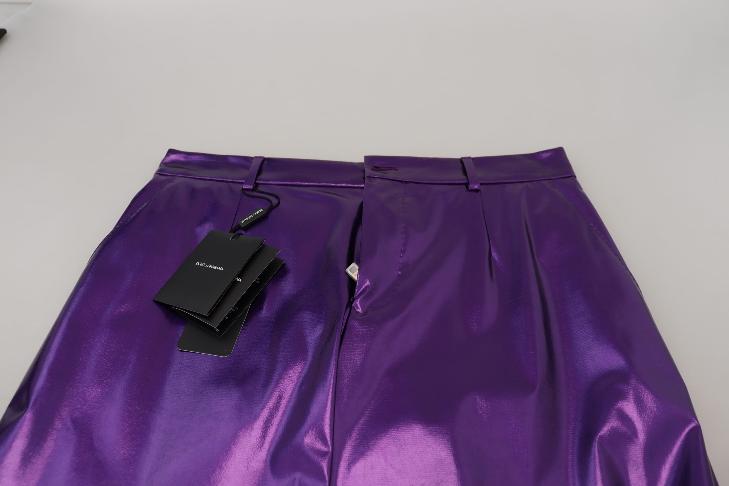 Dolce & Gabbana Purple Shiny Men's Casual Trousers-5