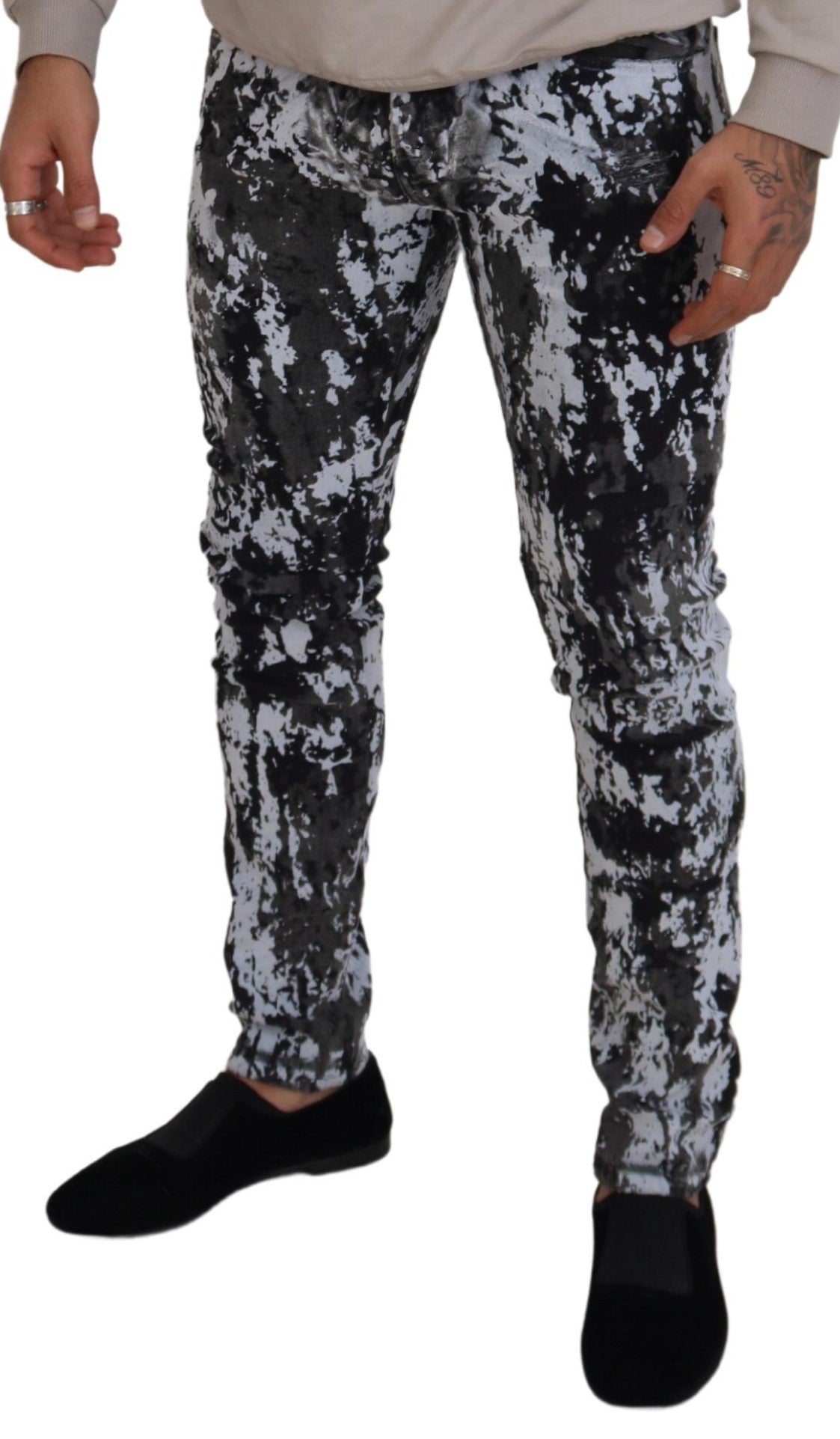 Dolce & Gabbana Multicolor Cotton Tie Dye Skinny Denim Jeans-4