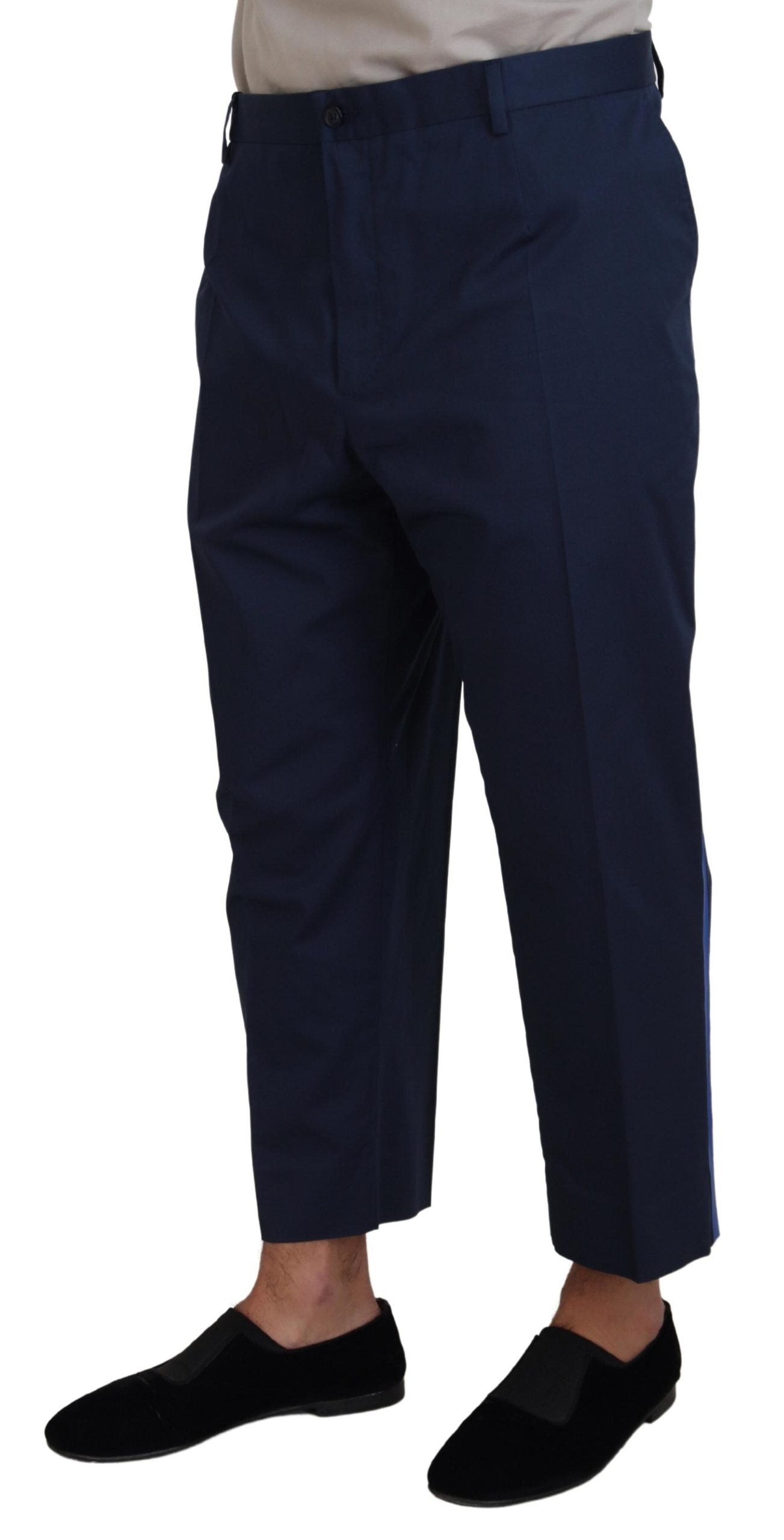 Dolce & Gabbana Blau Baumwolle Männer Cropped Pants-2