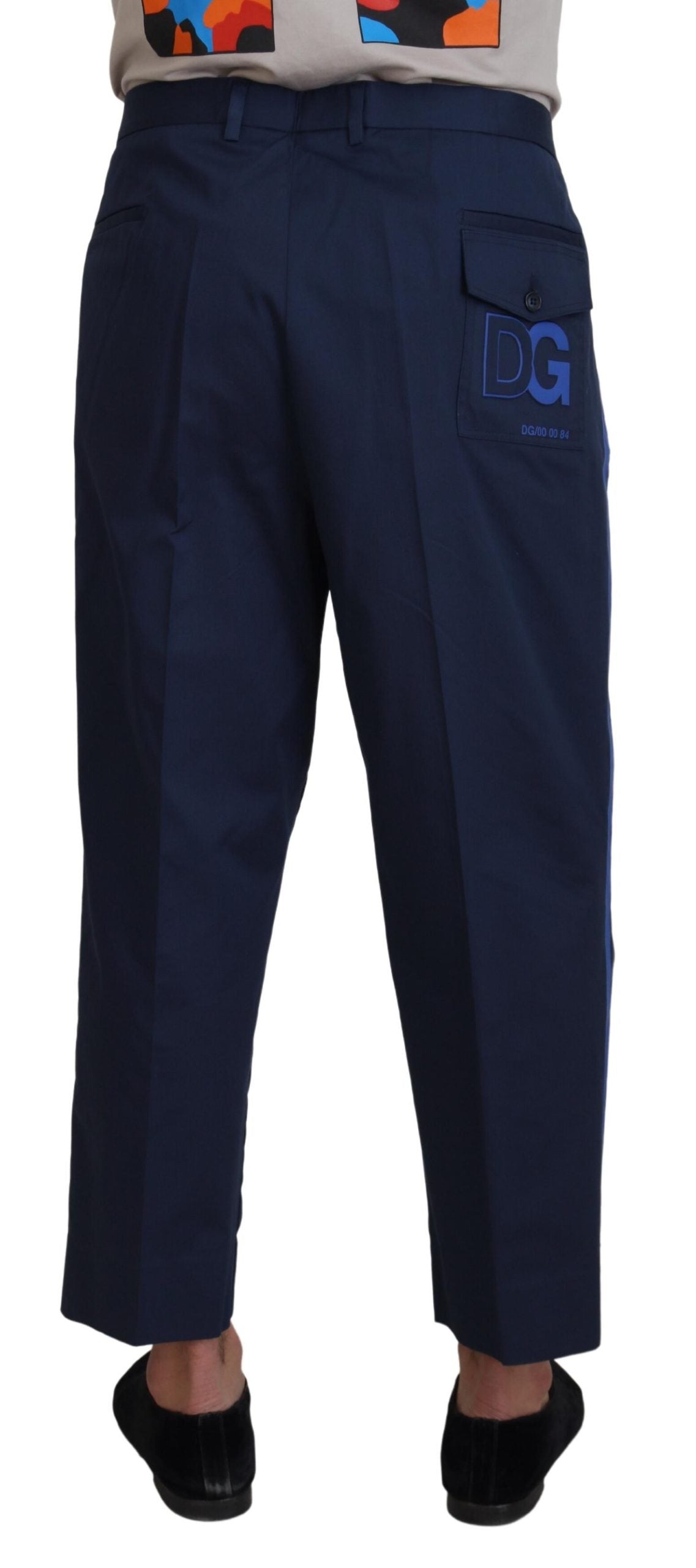 Dolce & Gabbana Blau Baumwolle Männer Cropped Pants-3