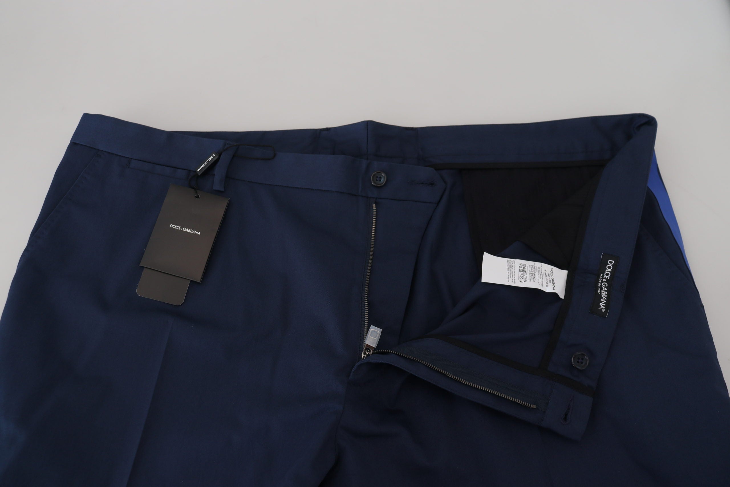 Dolce & Gabbana Blau Baumwolle Männer Cropped Pants-4