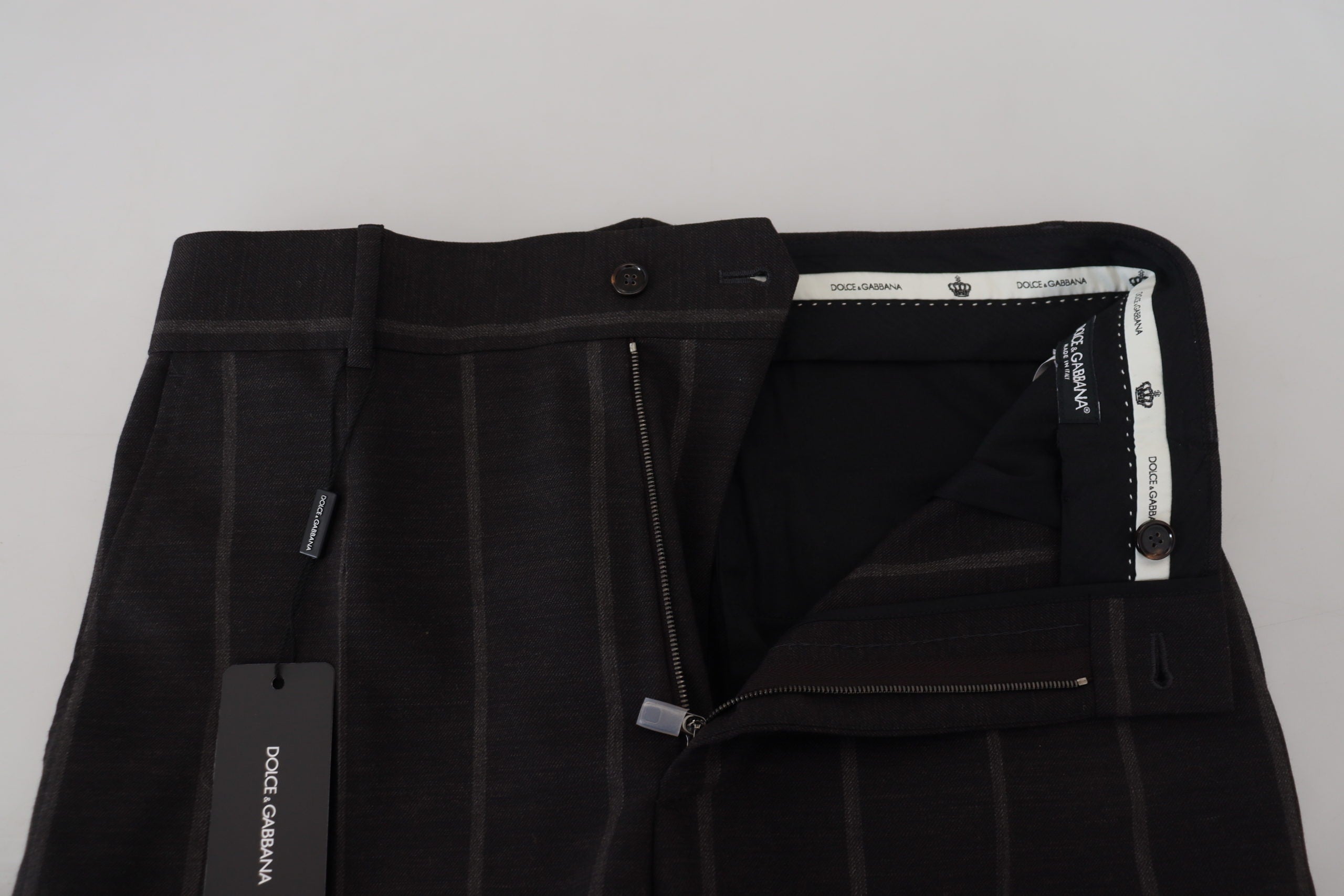 Pantalones chinos formales de lana negra Dolce & Gabbana para hombre-5