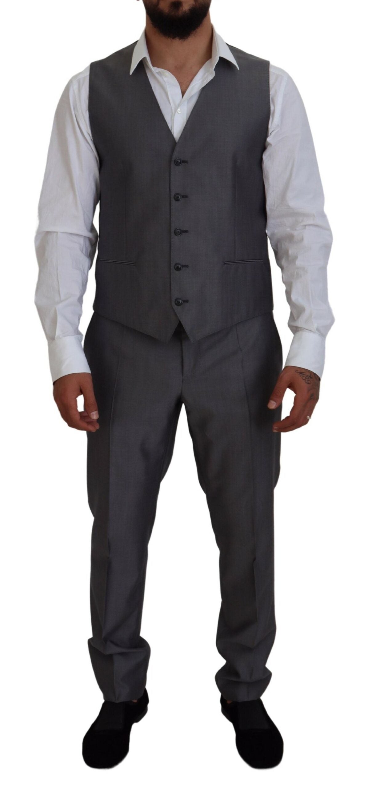 Dolce & Gabbana Grauer SICILIA 3 Stück Slim Fit Anzug-2