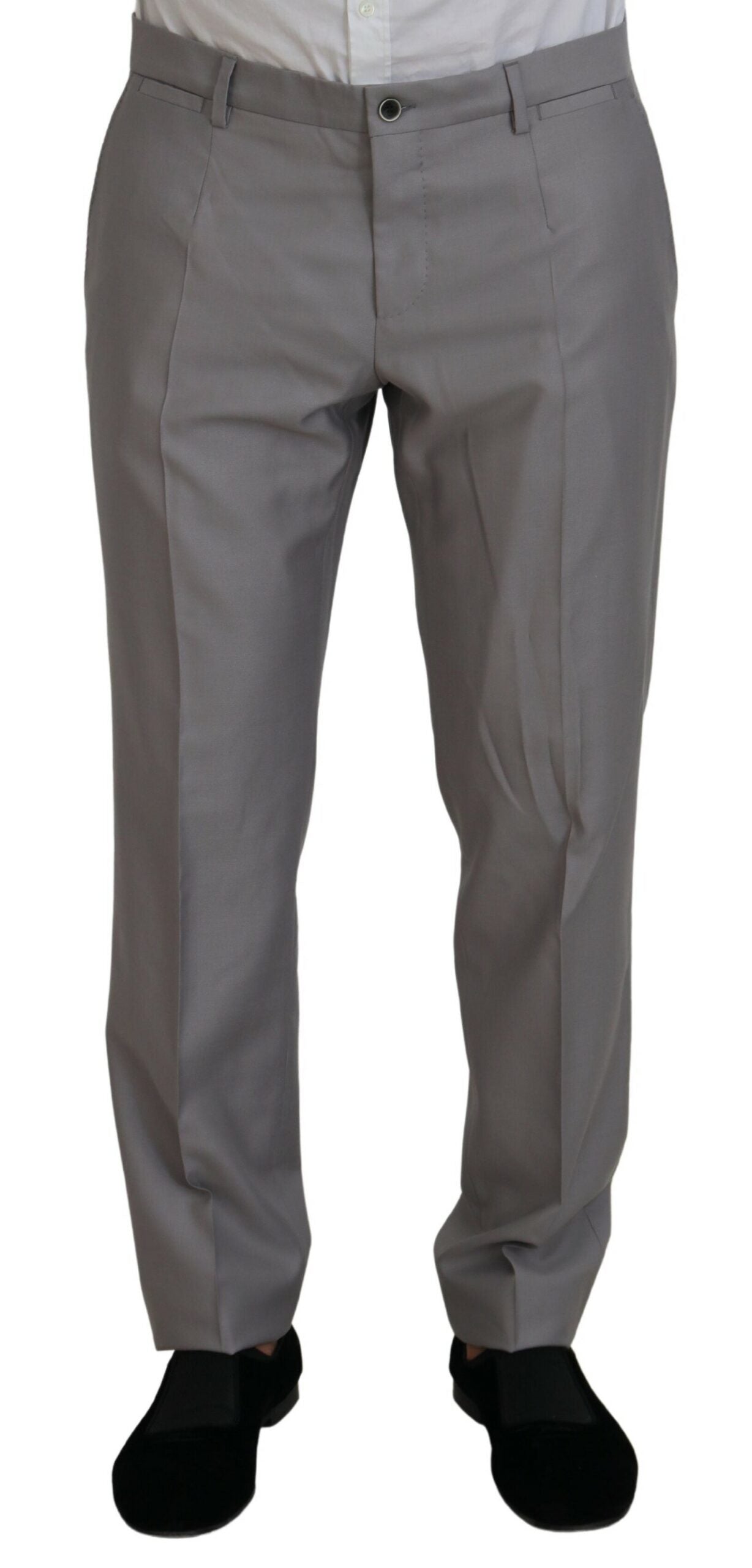 Dolce & Gabbana Silver Wool-Silk 3-Piece Slim Fit Suit-3