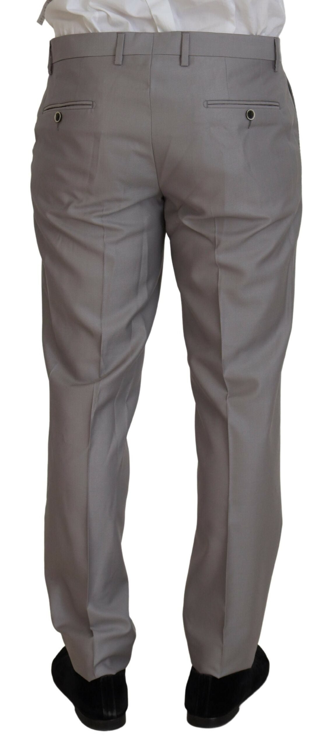 Dolce & Gabbana Silver Wool-Silk 3-Piece Slim Fit Suit-5