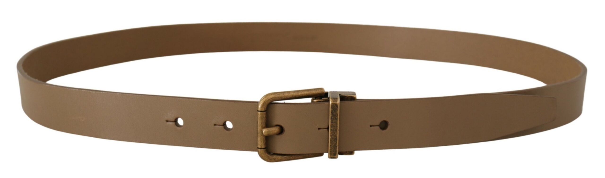 Dolce & Gabbana Brauner Massivledergürtel mit Messingschnalle-3