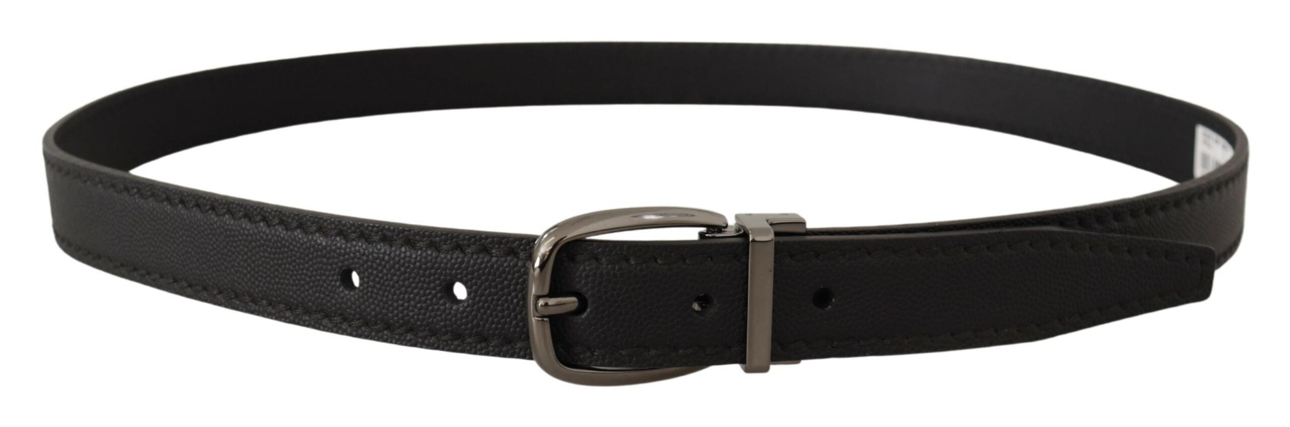 Cinturón de piel negra Dolce & Gabbana con hebilla metálica con el logotipo-2