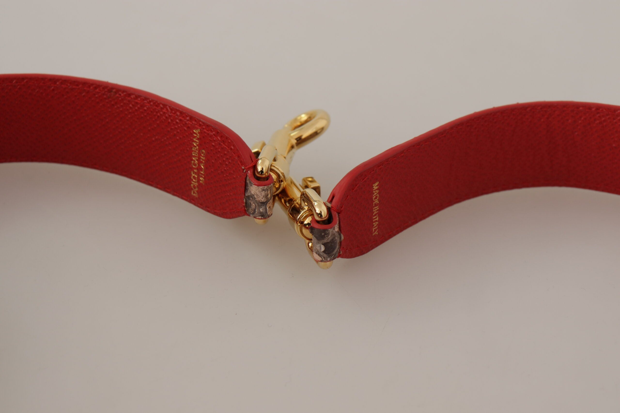 Dolce & Gabbana Brauner Pythonleder-Schulterriemen mit Kristallen-3