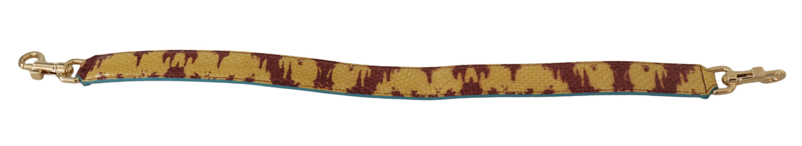 Dolce & Gabbana Gelbes Rotes Leder Goldfarbener Schulterriemen-4