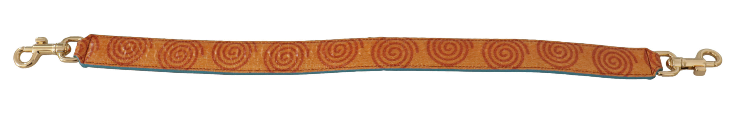 Dolce & Gabbana Orange Leather Swirl Print Bag Shoulder Strap-3