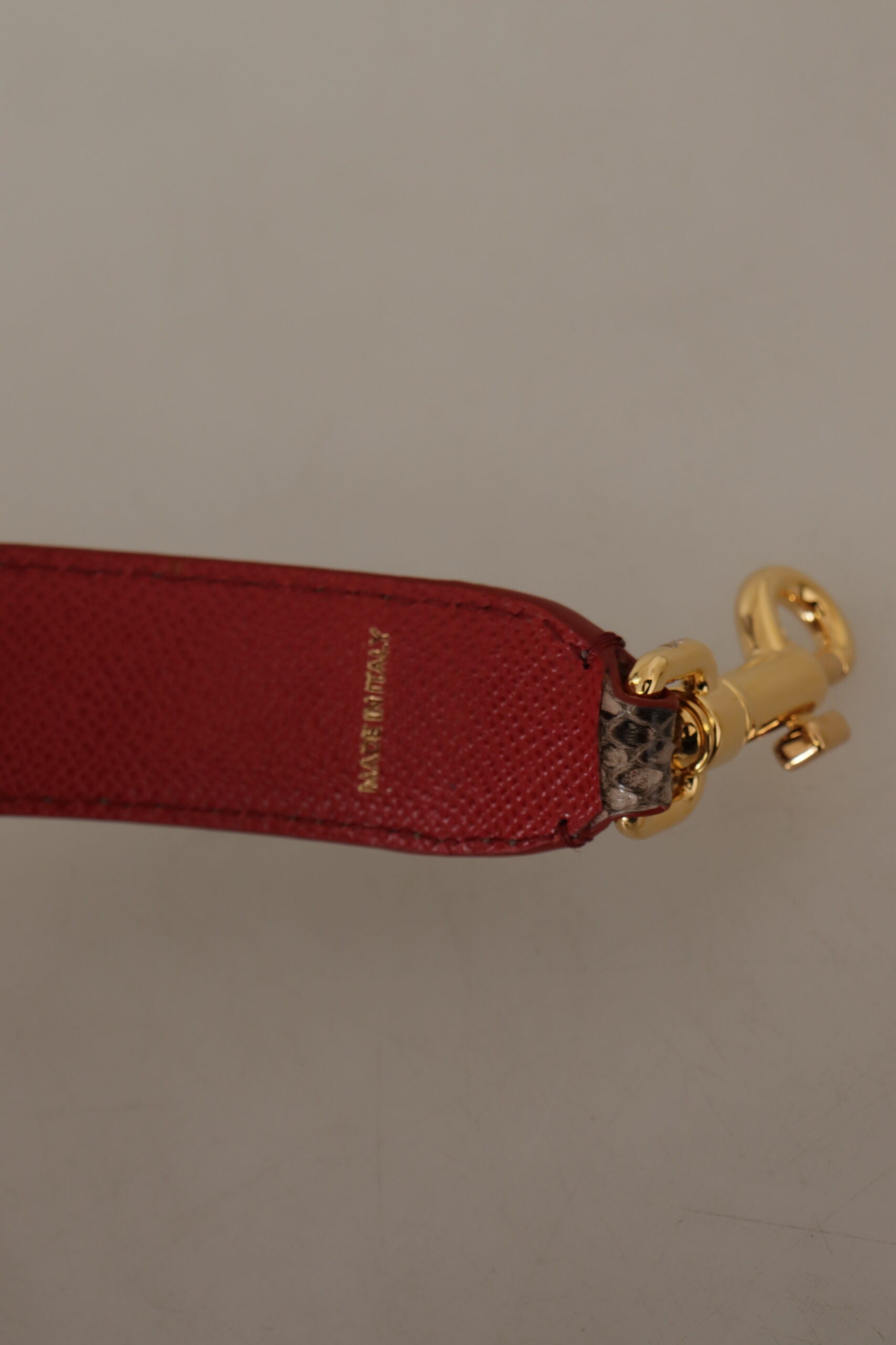 Dolce & Gabbana Brown Python Leather Shoulder Strap with Studs-3