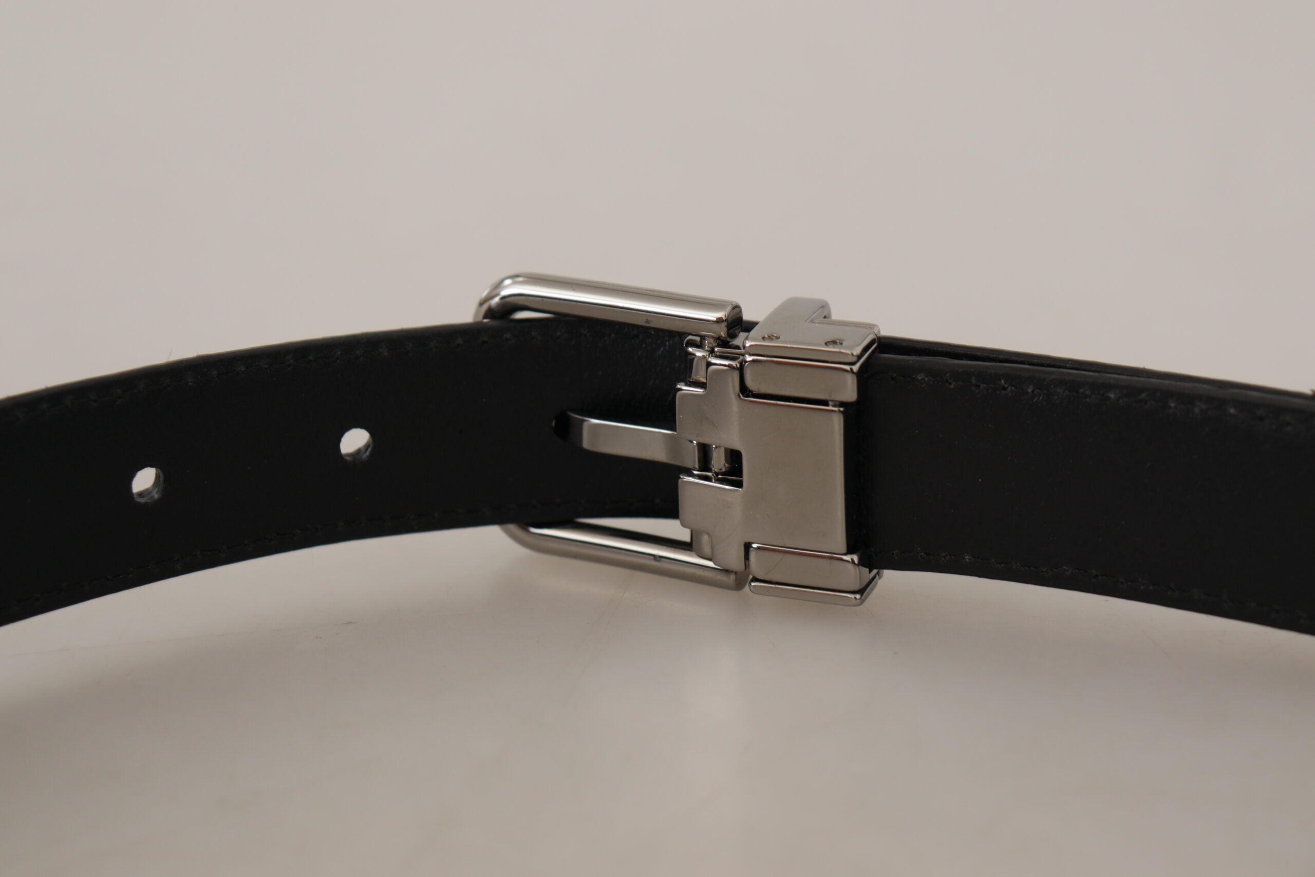 Dolce & Gabbana Red Exotic Leather Belt with Metal Logo Buckle-4