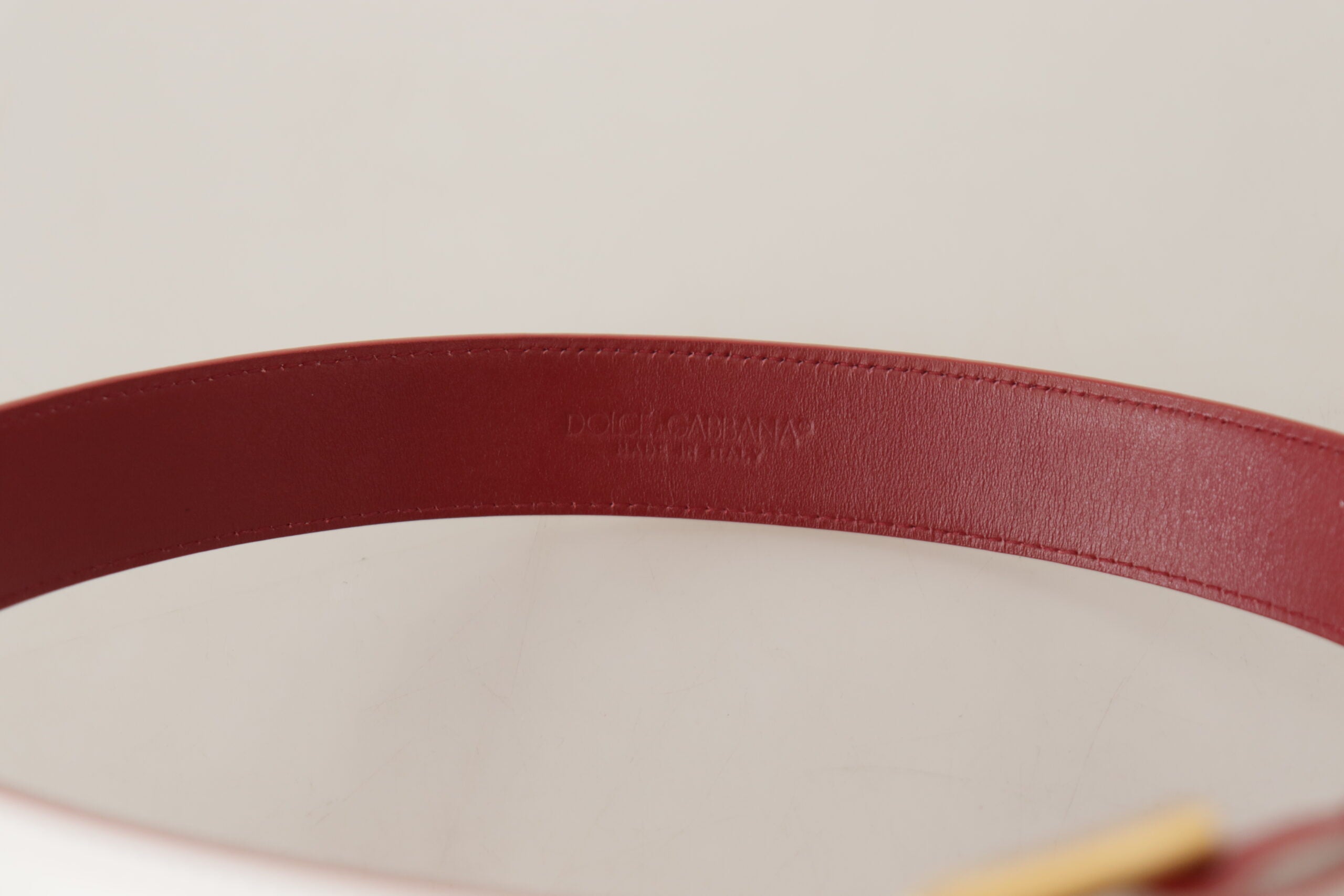 Cinturón Dolce & Gabbana de piel de becerro blanca bicolor con hebilla metálica dorada-4