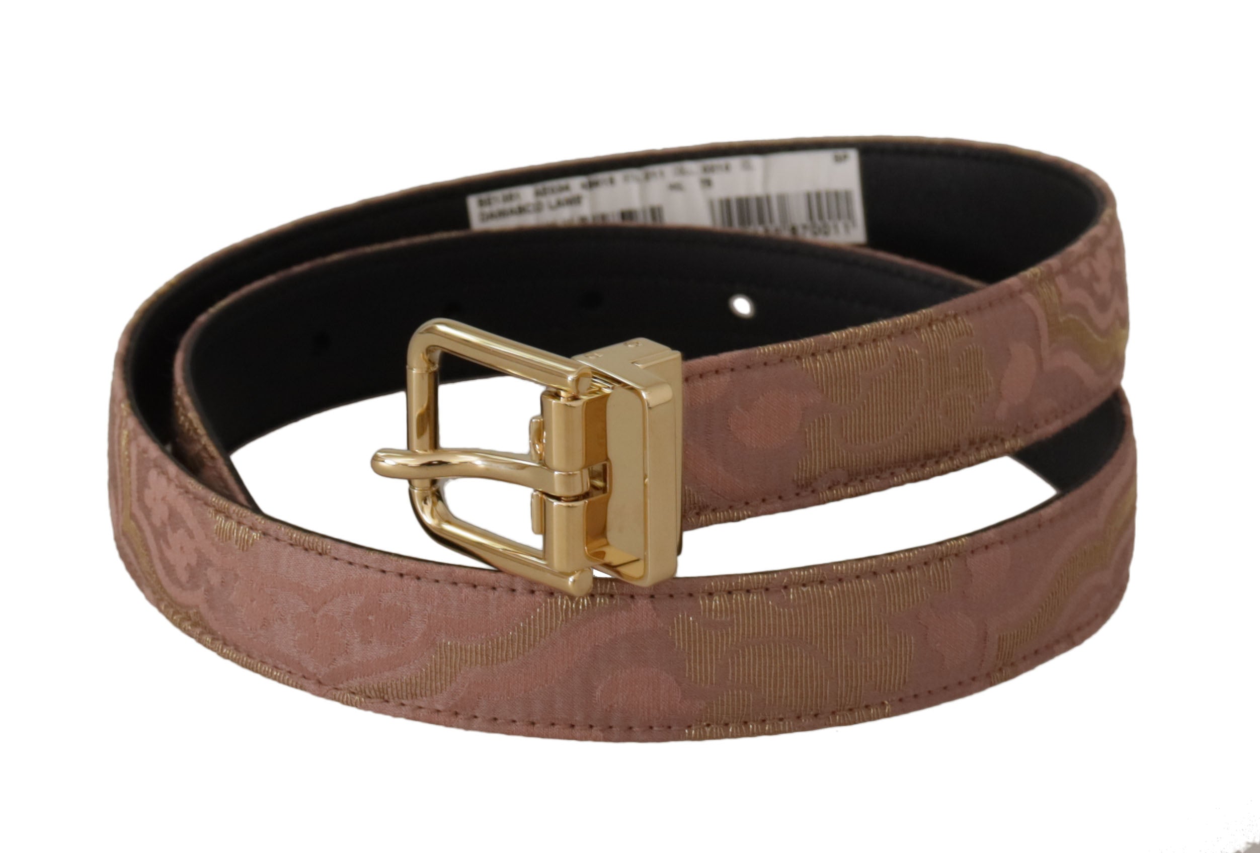 Dolce & Gabbana rose gold leather logo engraved metal buckle belt-2