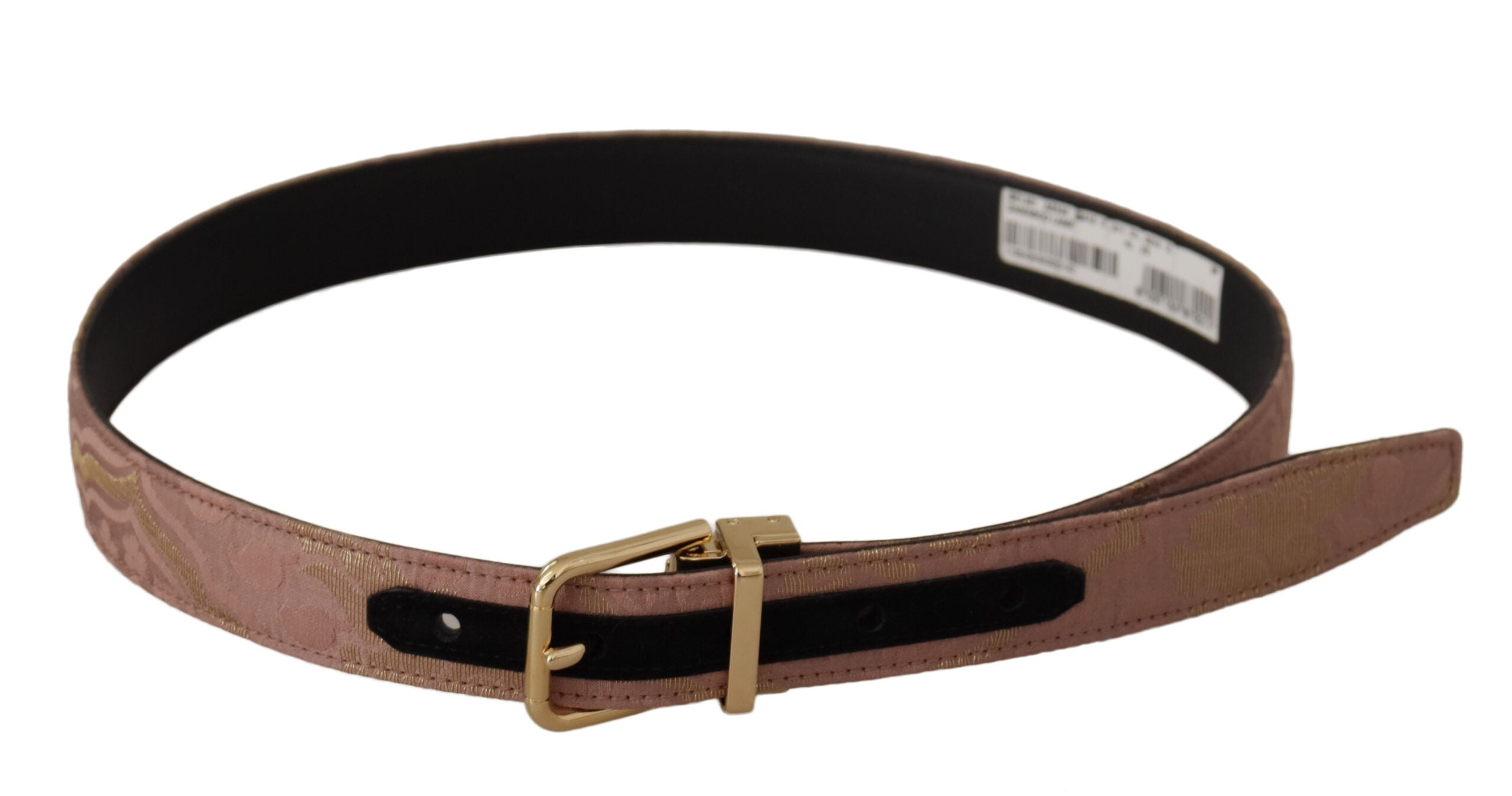 Dolce & Gabbana rose gold leather logo engraved metal buckle belt-3