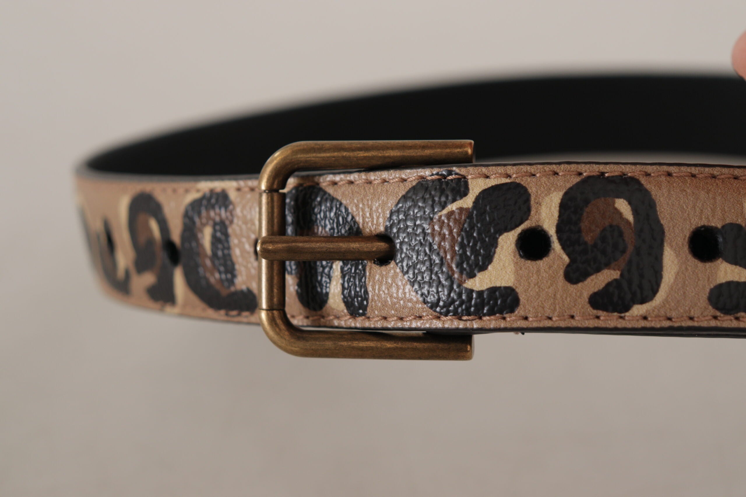 Dolce & Gabbana Brown Leopard Print Vintage Metal Waist Buckle Belt-4