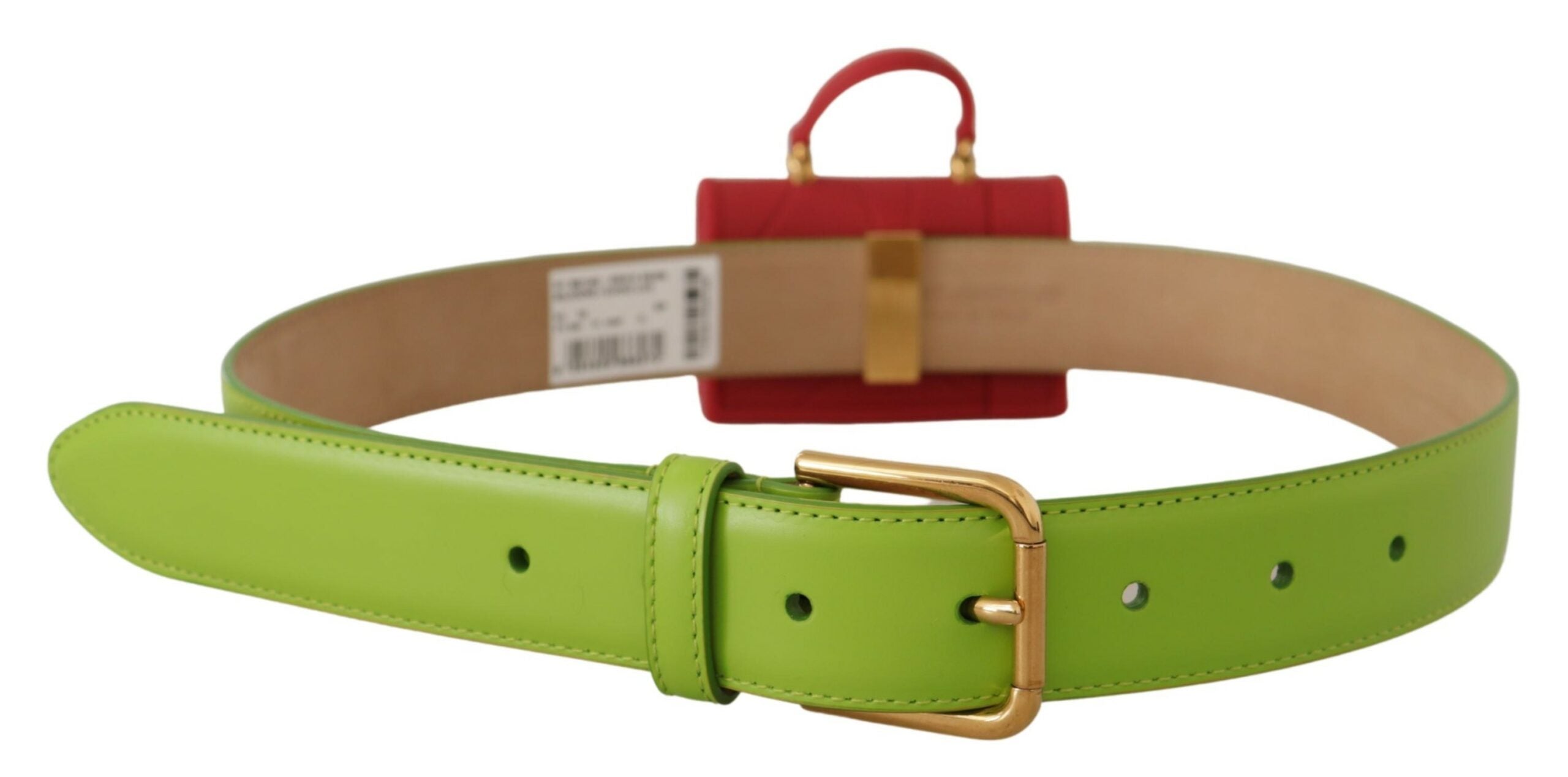 Dolce & Gabbana Green Leather Devotion Heart Micro Bag Headphone Belt-2