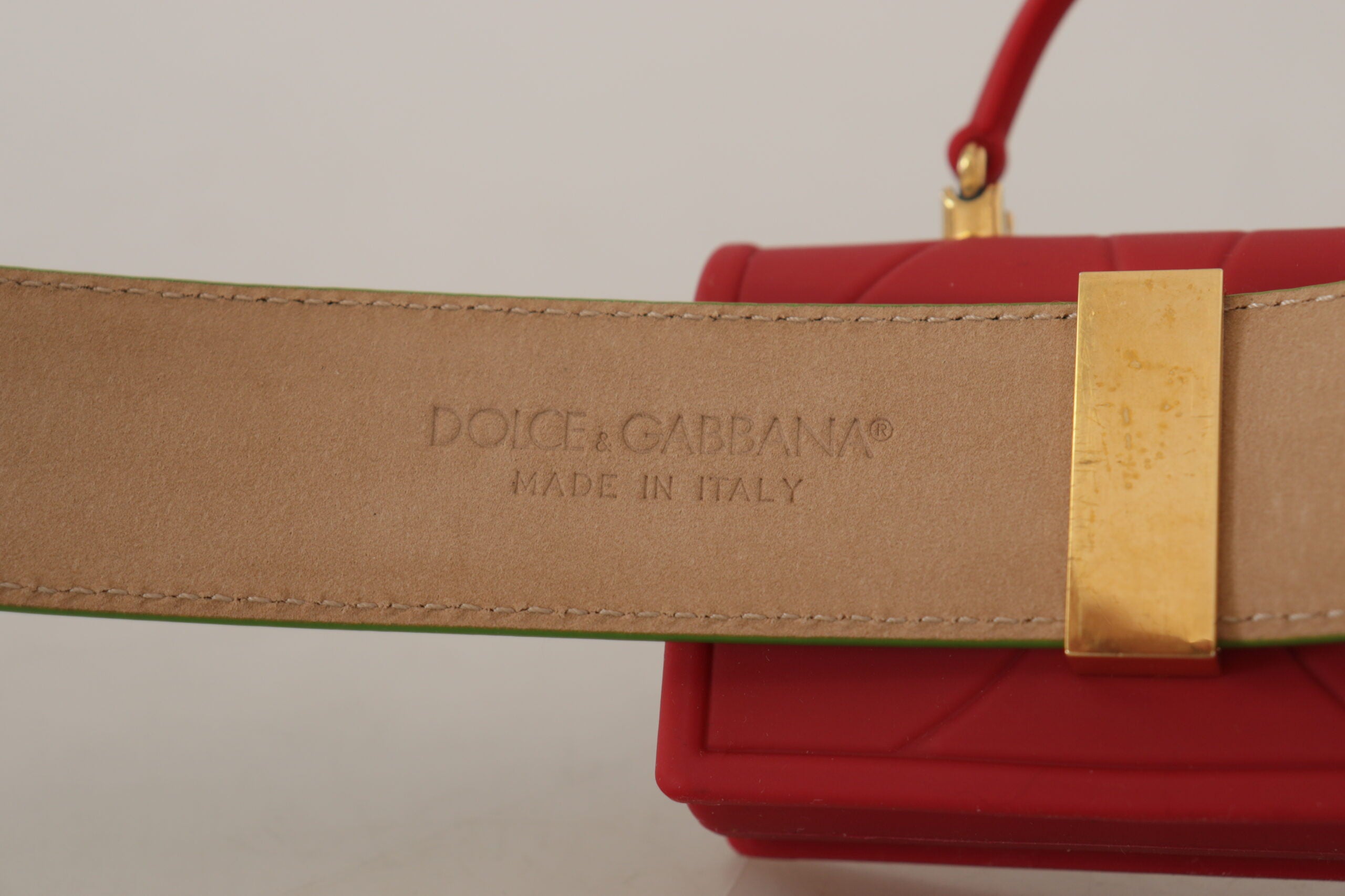 Dolce & Gabbana Green Leather Devotion Heart Micro Bag Headphone Belt-4