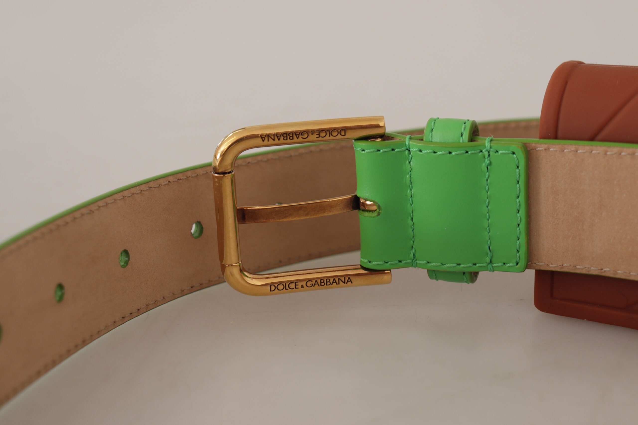 Dolce & Gabbana Green Leather Devotion Heart Micro Bag Headphone Belt-3