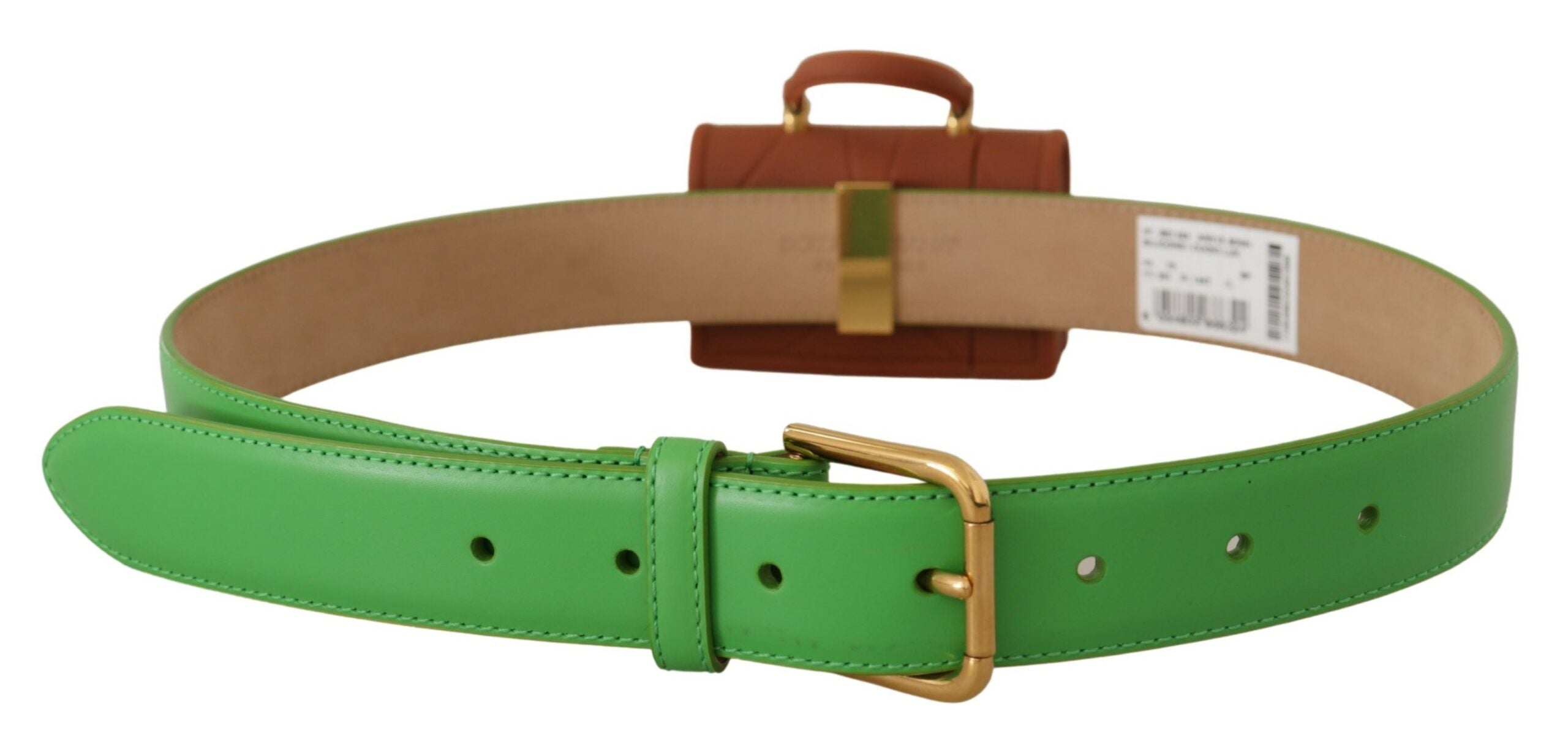 Dolce & Gabbana Green Leather Devotion Heart Micro Bag Headphone Belt-5