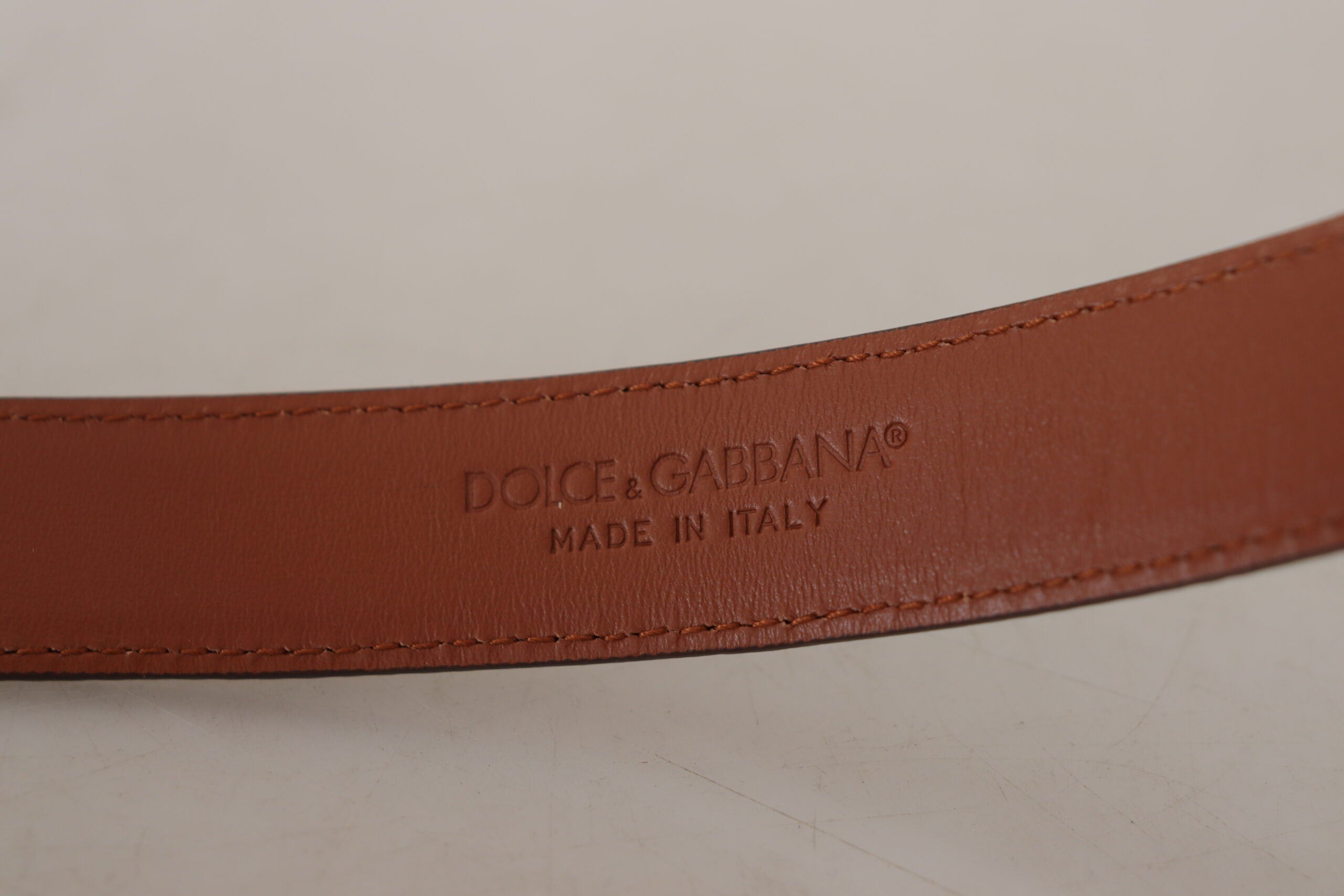 Cinturón marrón Dolce & Gabbana con estampado de leopardo y hebilla de piel-5