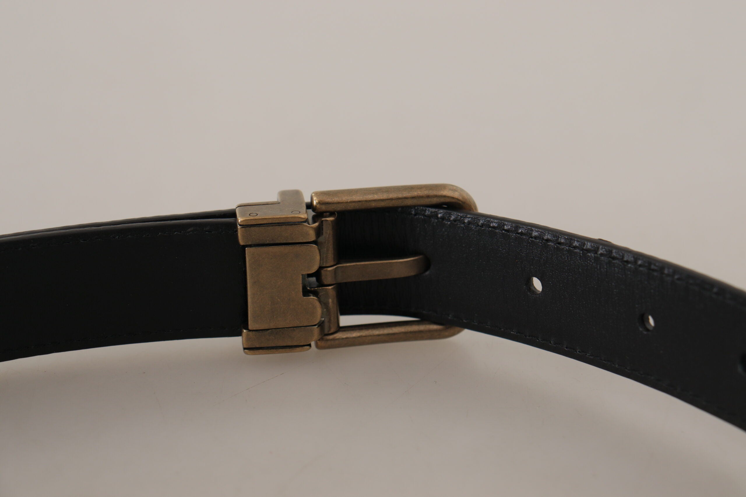Dolce & Gabbana brown leather belt with leopard print and bronze-colored metal buckle-5
