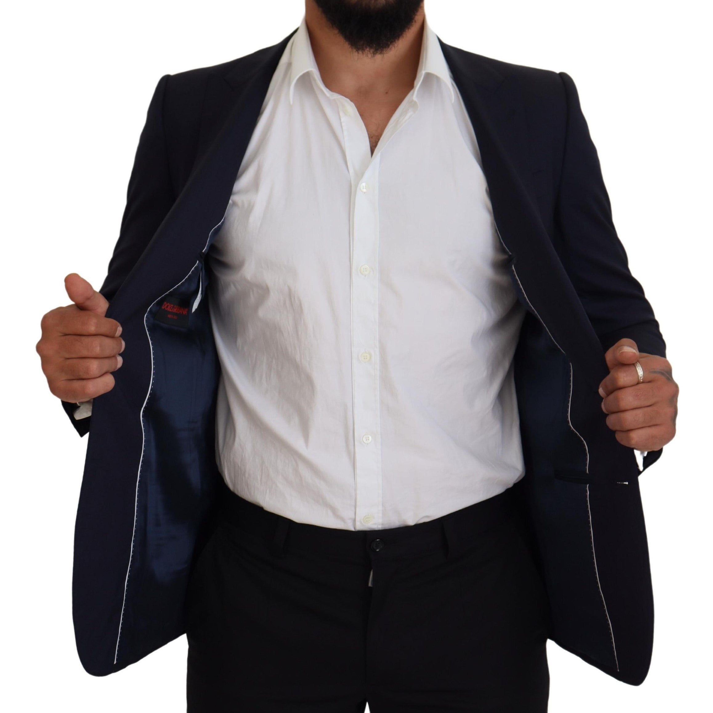 Dolce & Gabbana Blue Wool Coat Slim Fit Formal Blazer-5