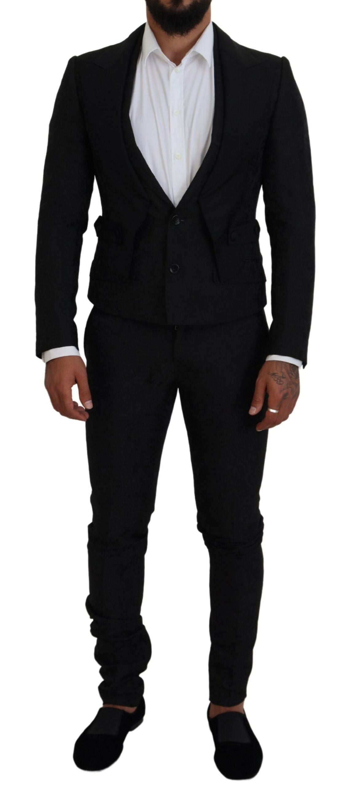 Dolce & Gabbana Black Polyester Men's 2-Piece MARTINI Suit-1