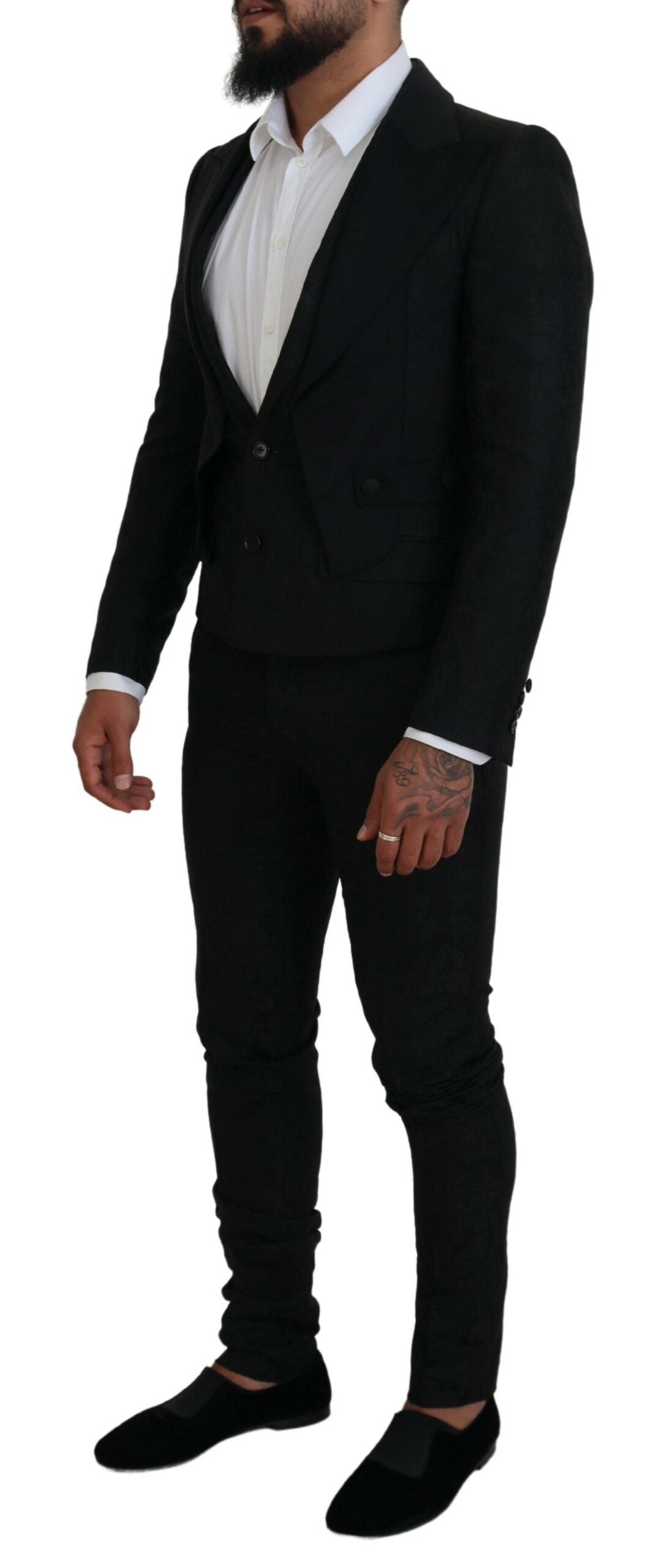 Dolce & Gabbana Black Polyester Men's 2-Piece MARTINI Suit-2