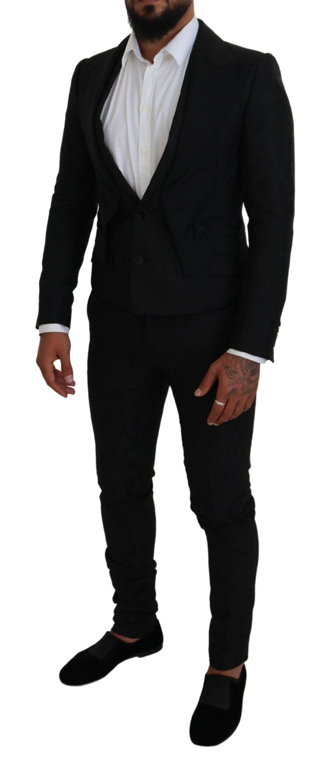 Dolce & Gabbana Black Polyester Men's 2-Piece MARTINI Suit-5