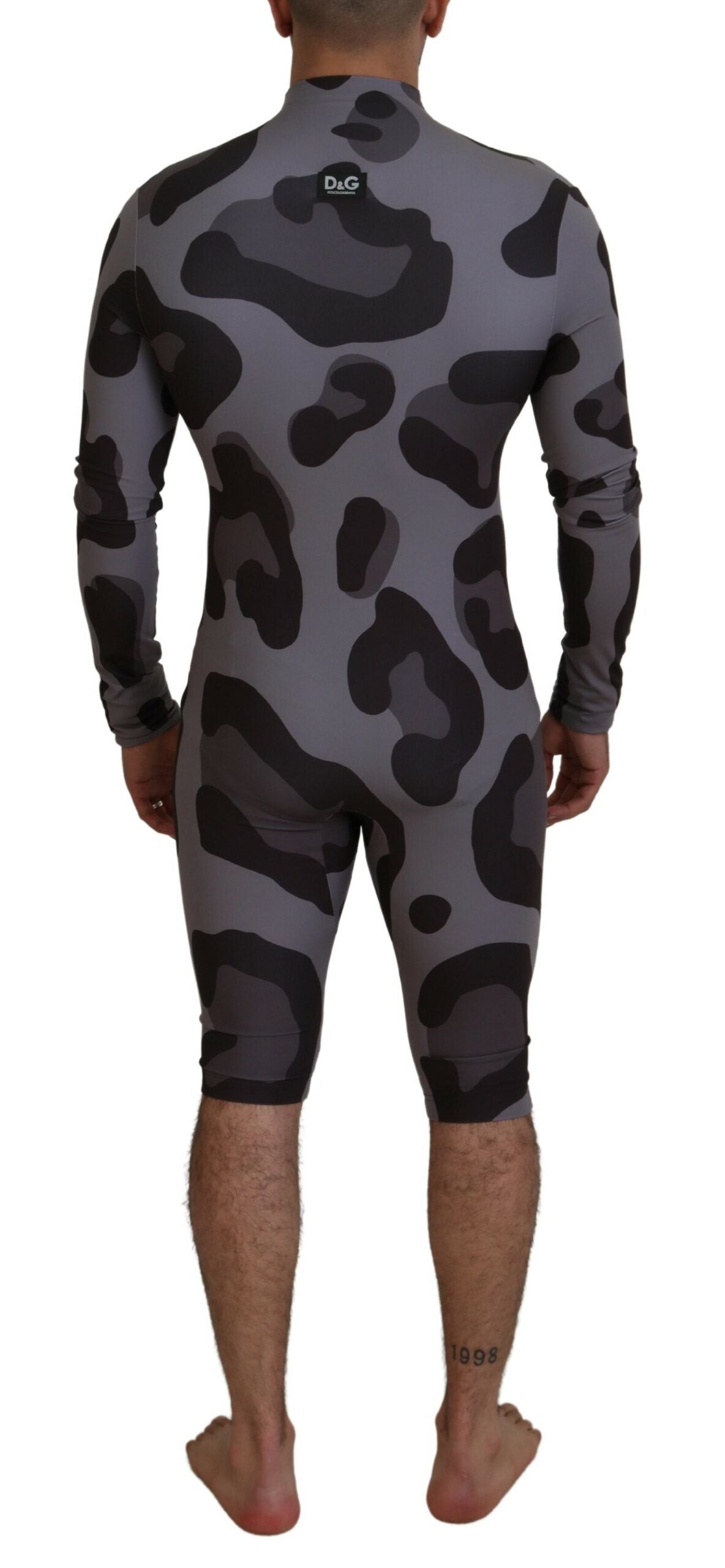 Dolce & Gabbana Grey Patterned Polyester Neoprene Wetsuit Swimwear-3