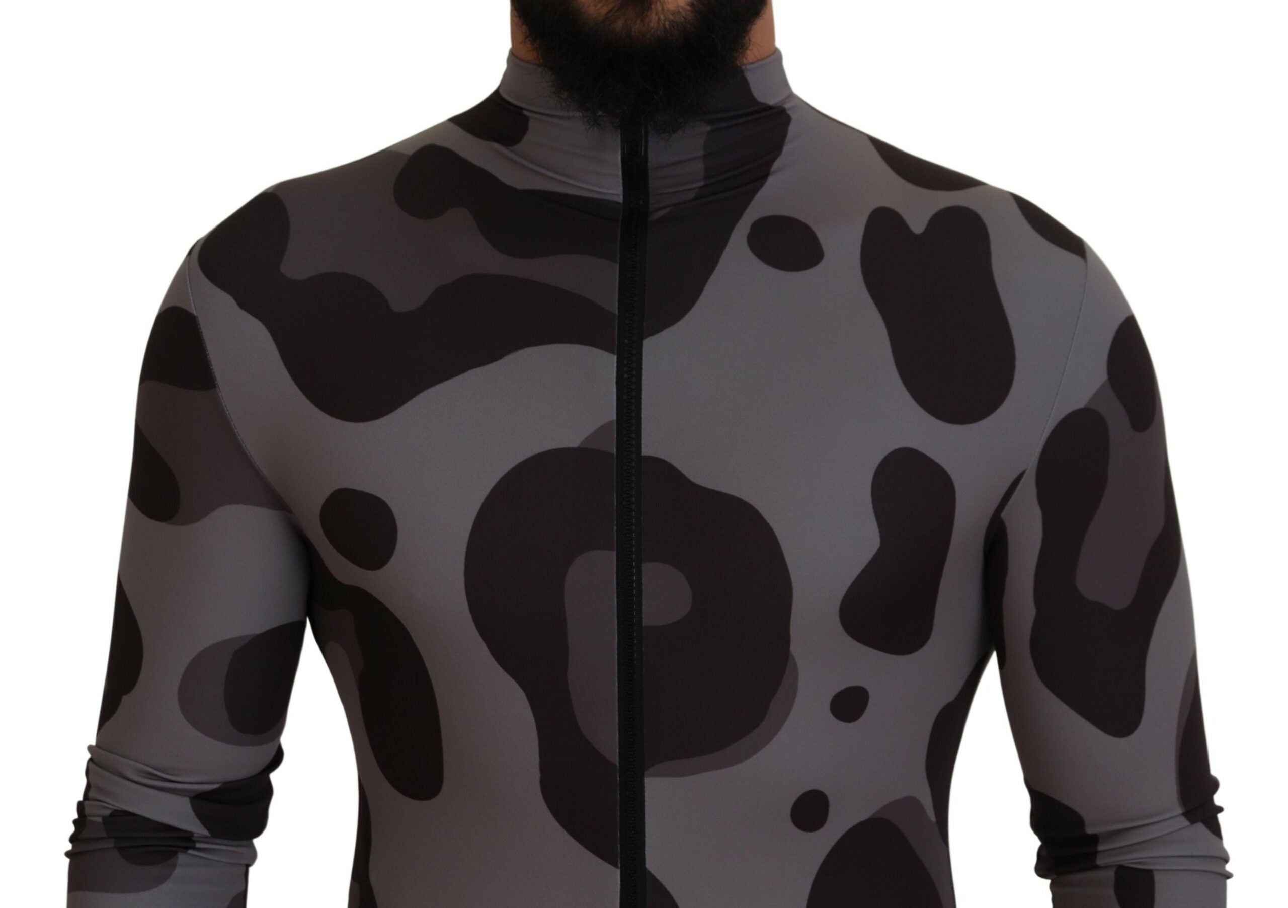 Dolce & Gabbana Grey Patterned Polyester Neoprene Wetsuit Swimwear-4