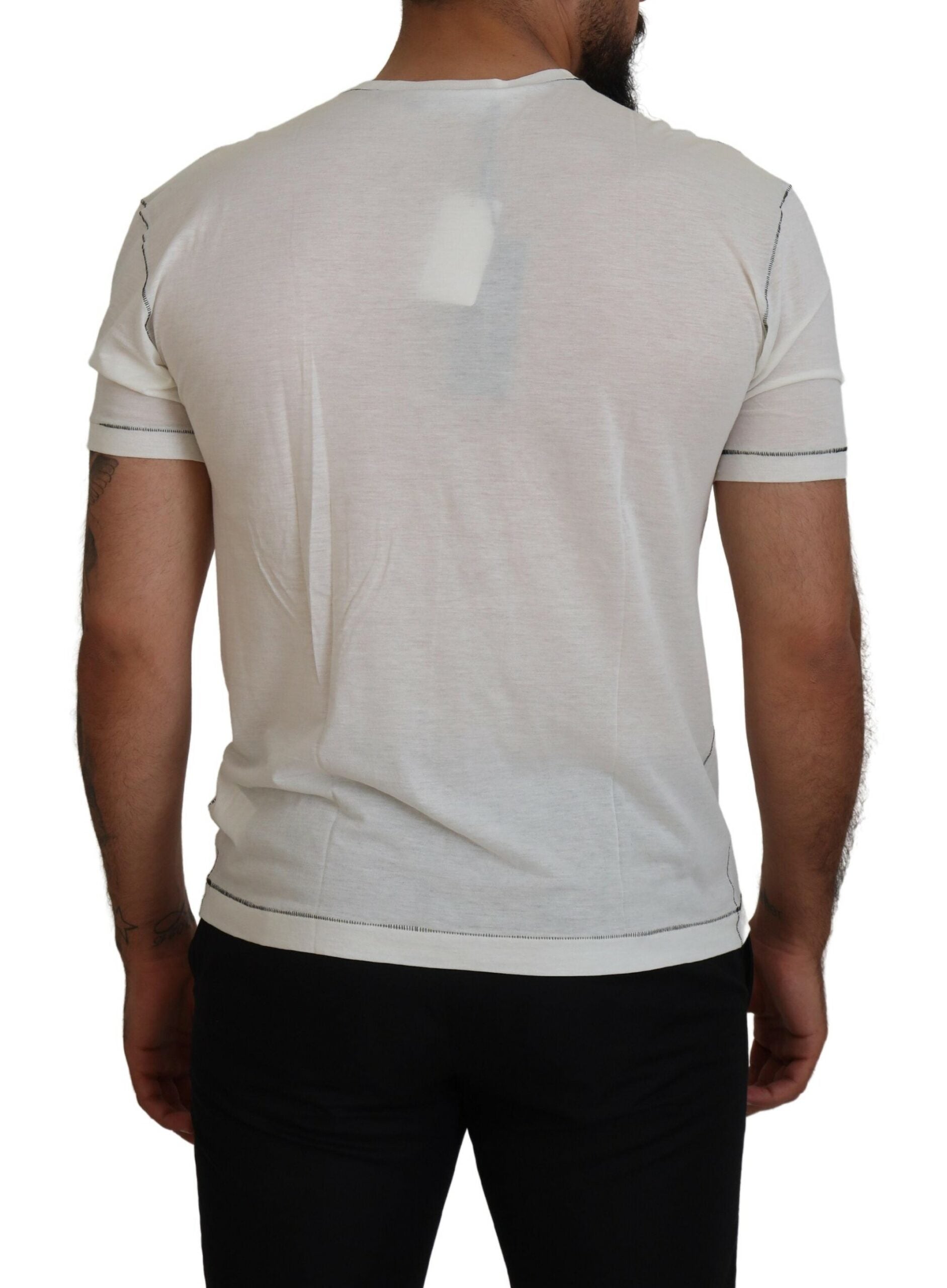 Dolce & Gabbana Weißes bedrucktes Kurzarm-T-Shirt für Männer-3